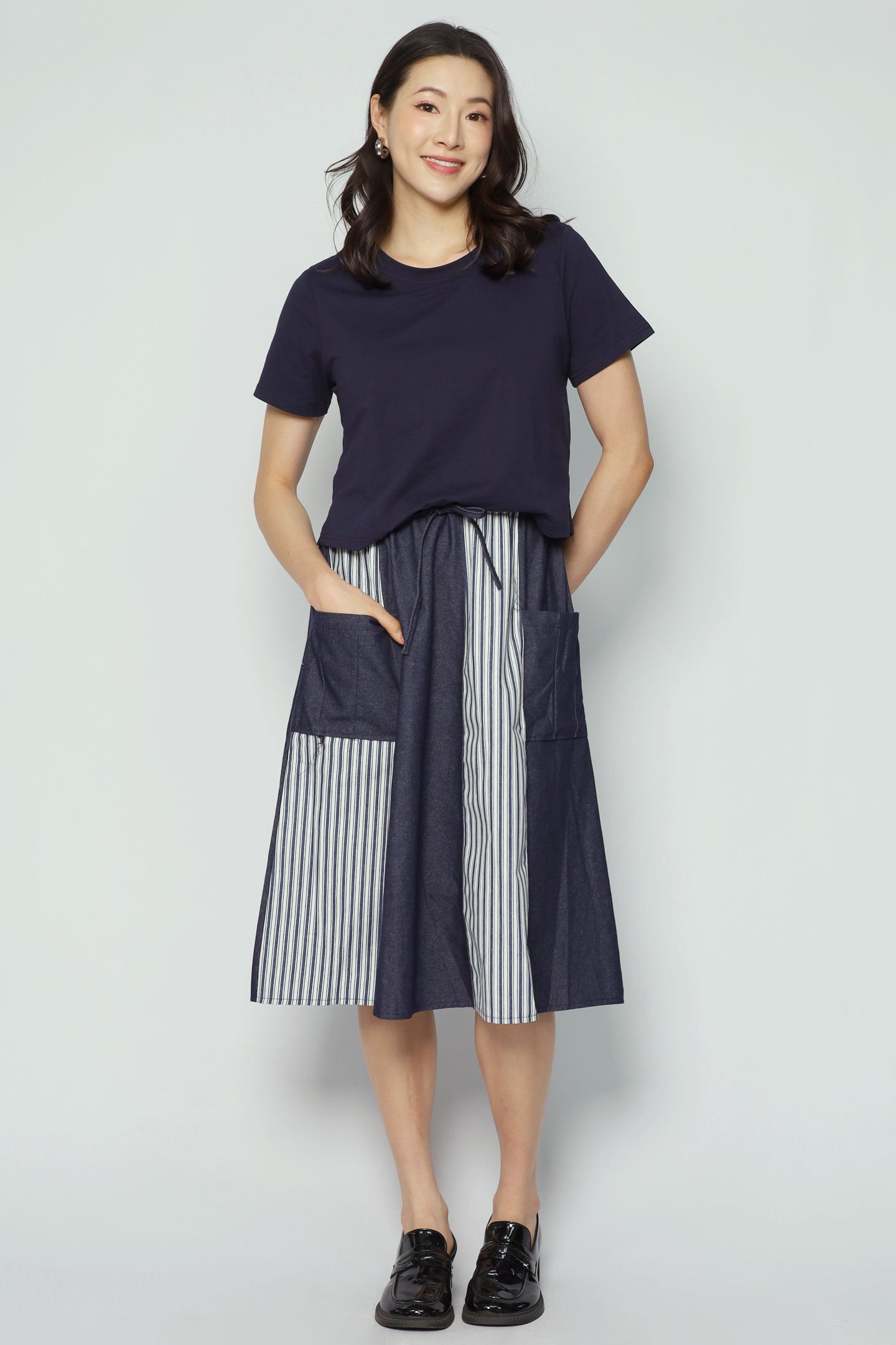 Diyonne Stripes Dress in Blue