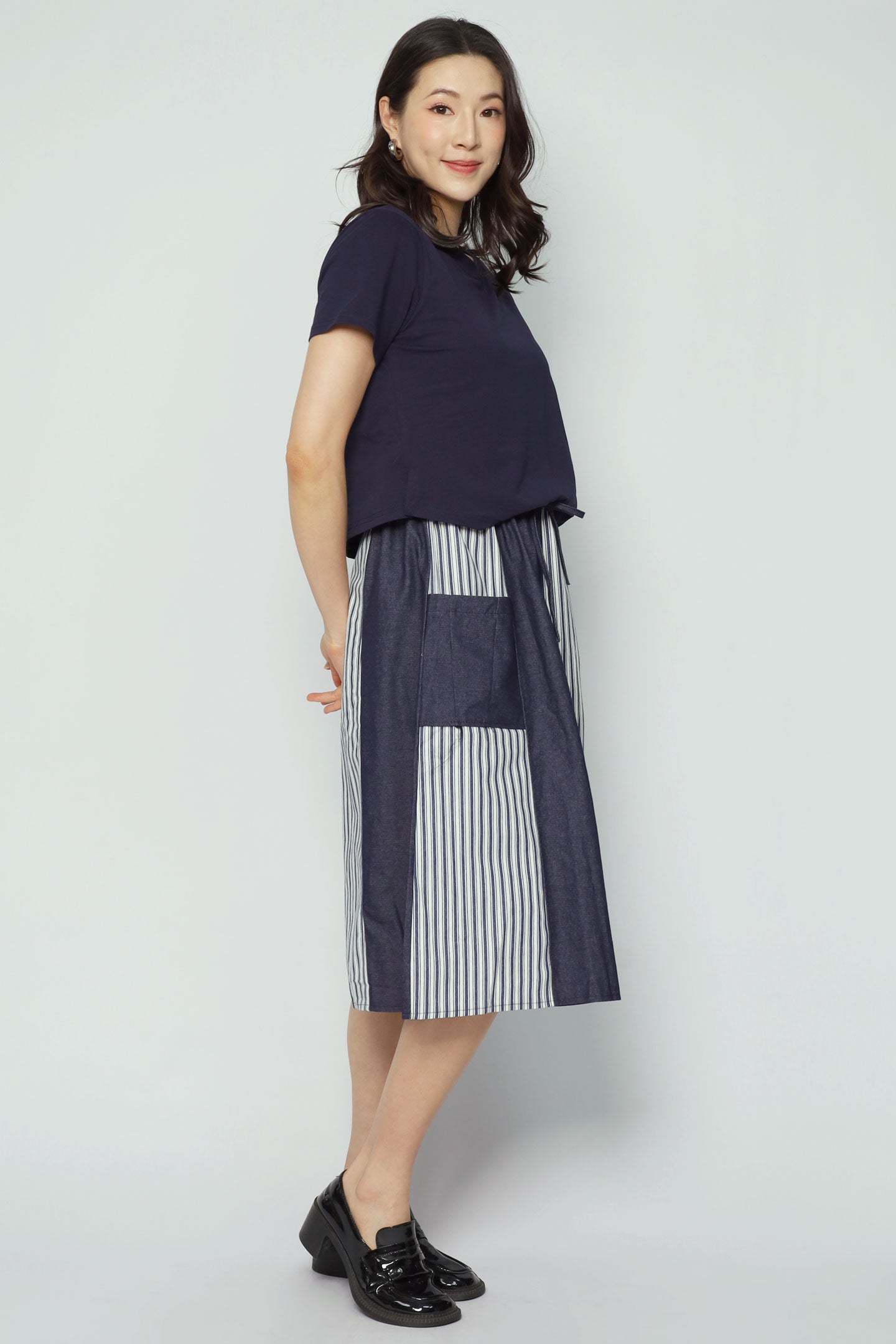 Diyonne Stripes Dress in Blue