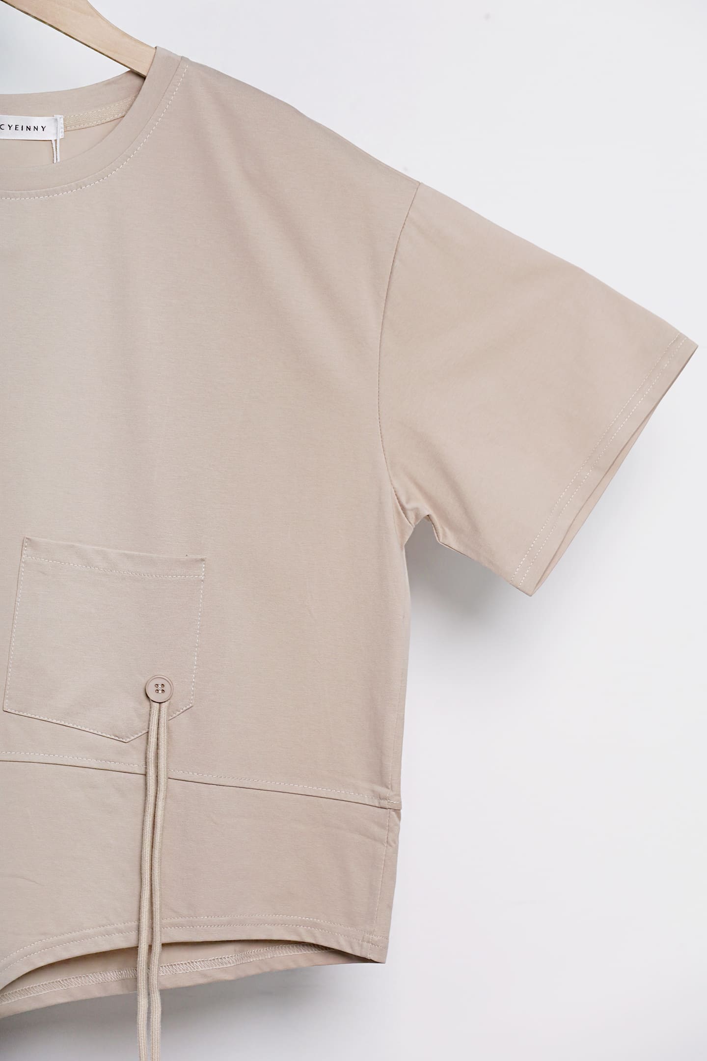 Easy by TE - Domie Pocket Top in Khaki