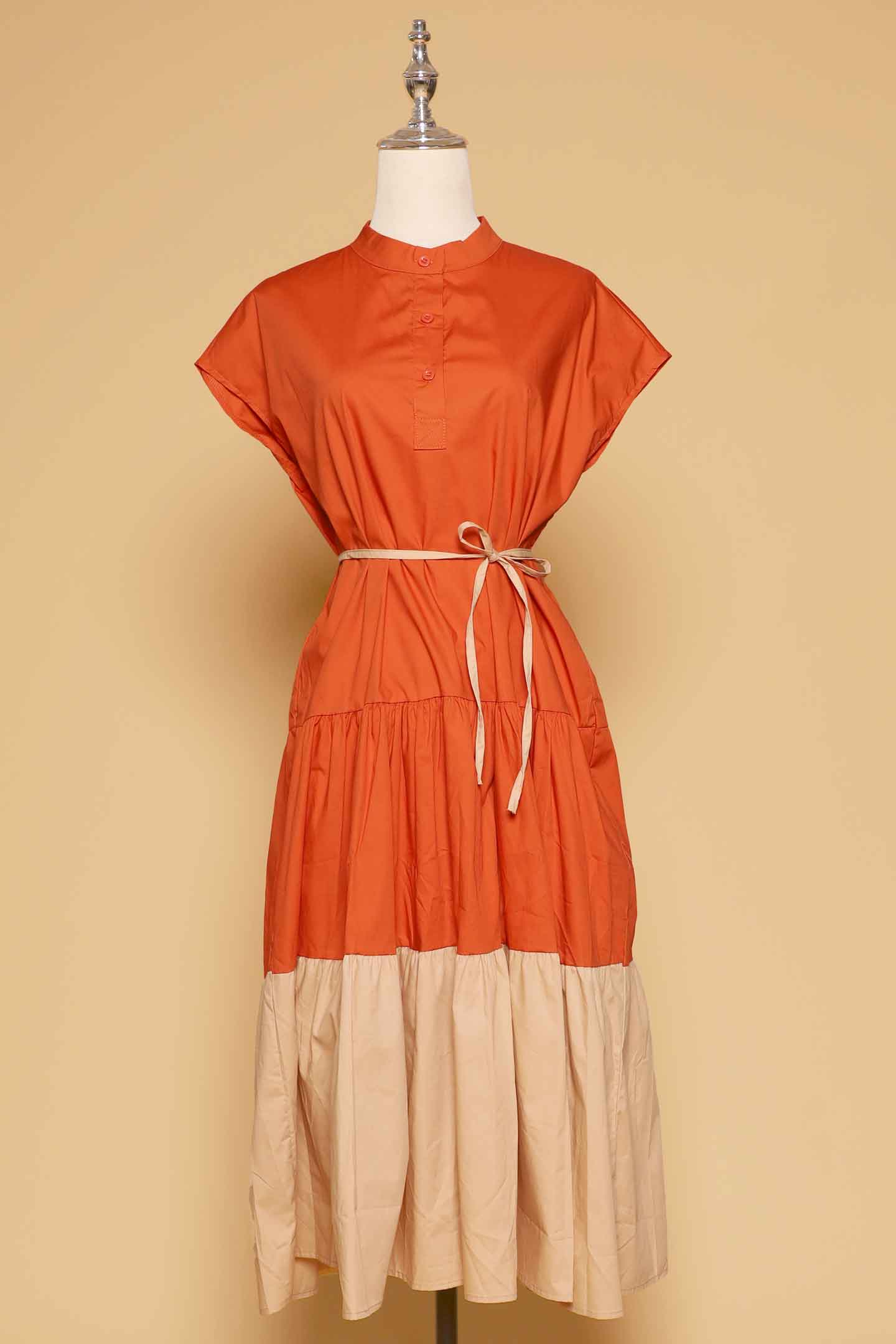 PO - Donya Colourblock Dress in Orange