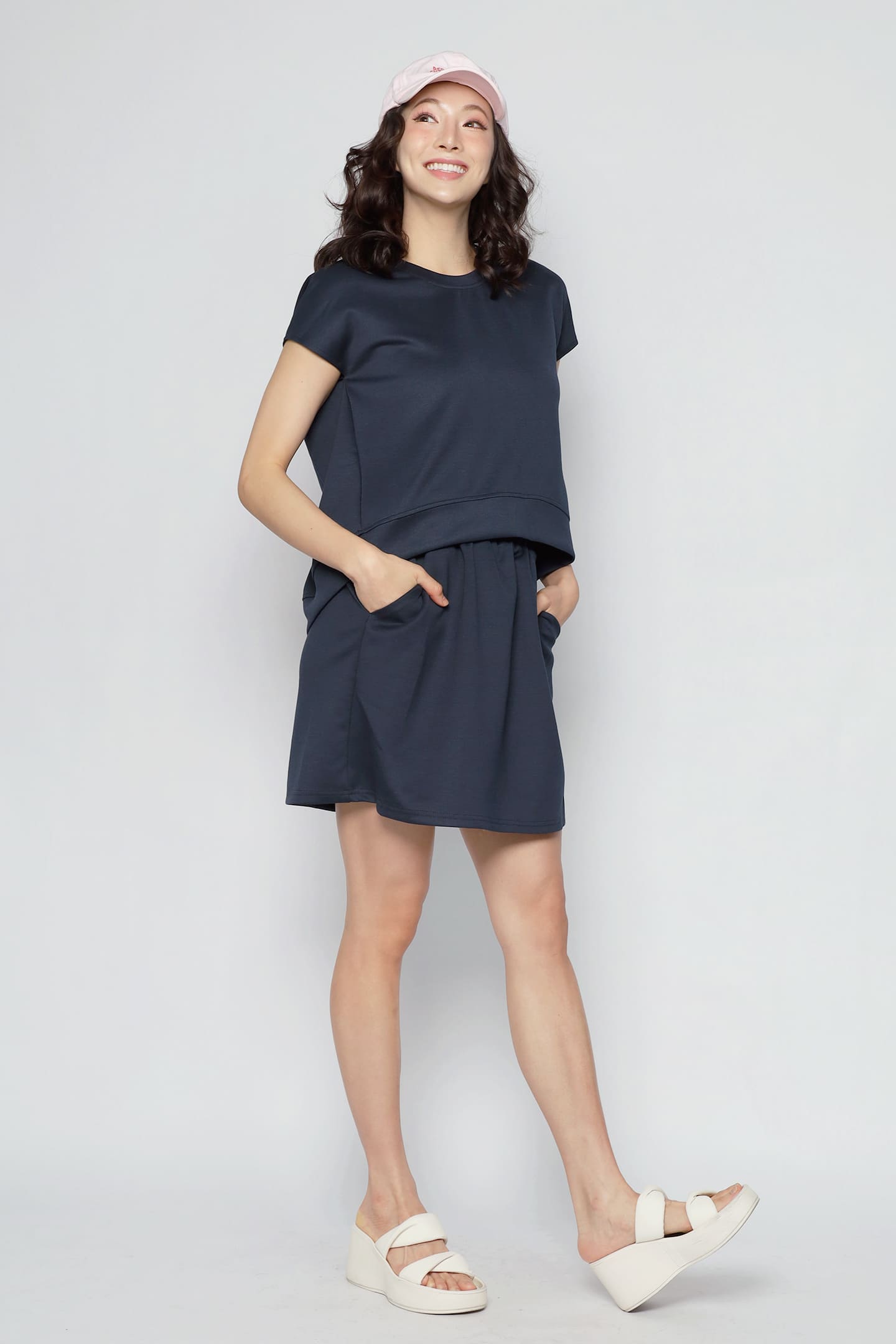 JOY - Easy Switch 2 in 1 Top and Skorts Set in Navy Blue