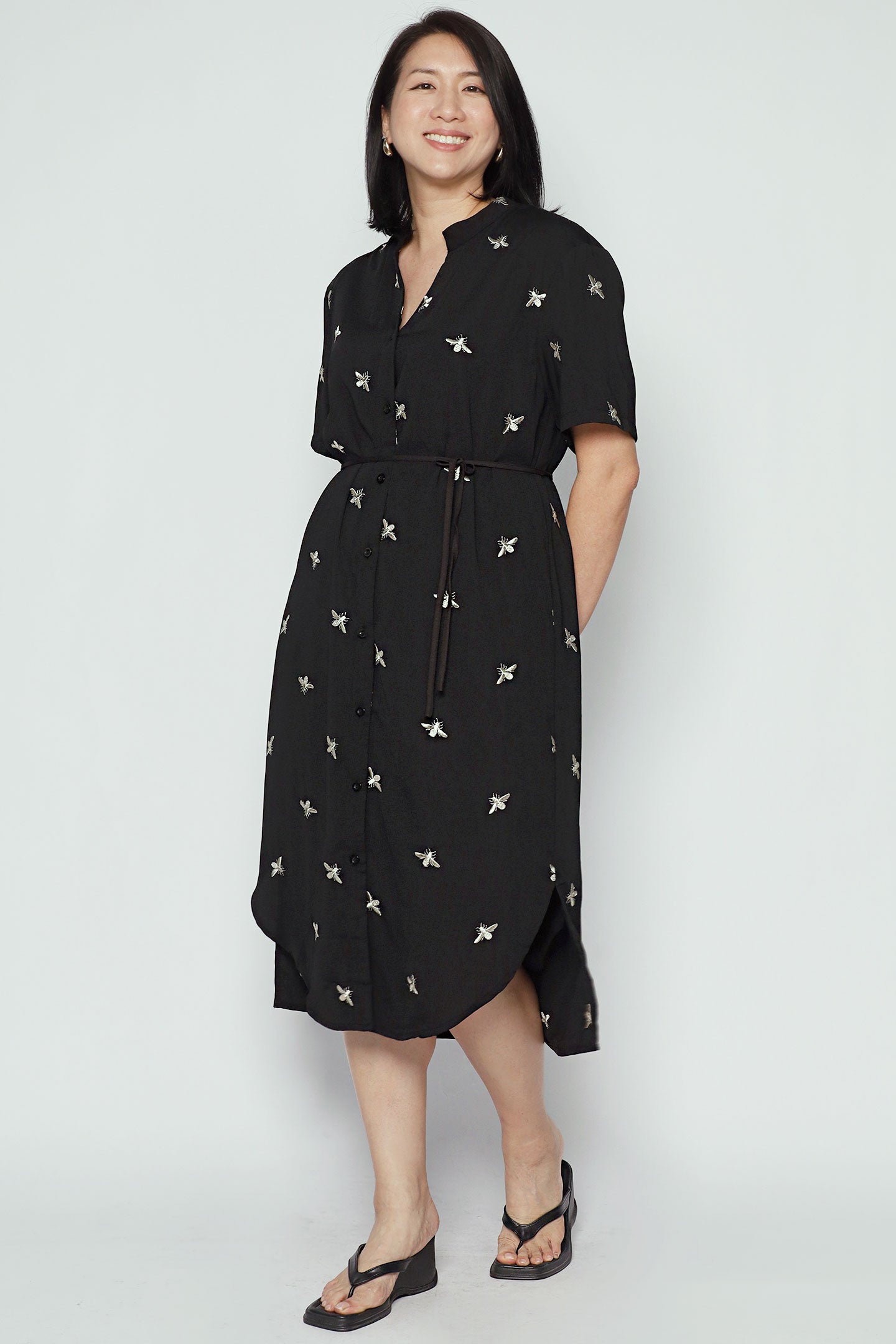Eline Shirt Dress in Champagne Bee