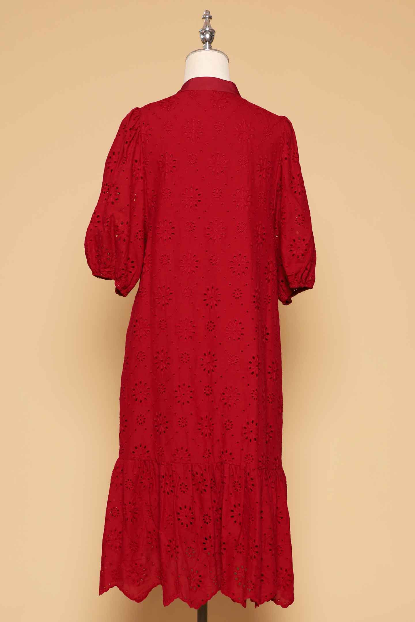 PO - Esther Crochet Dress in Red