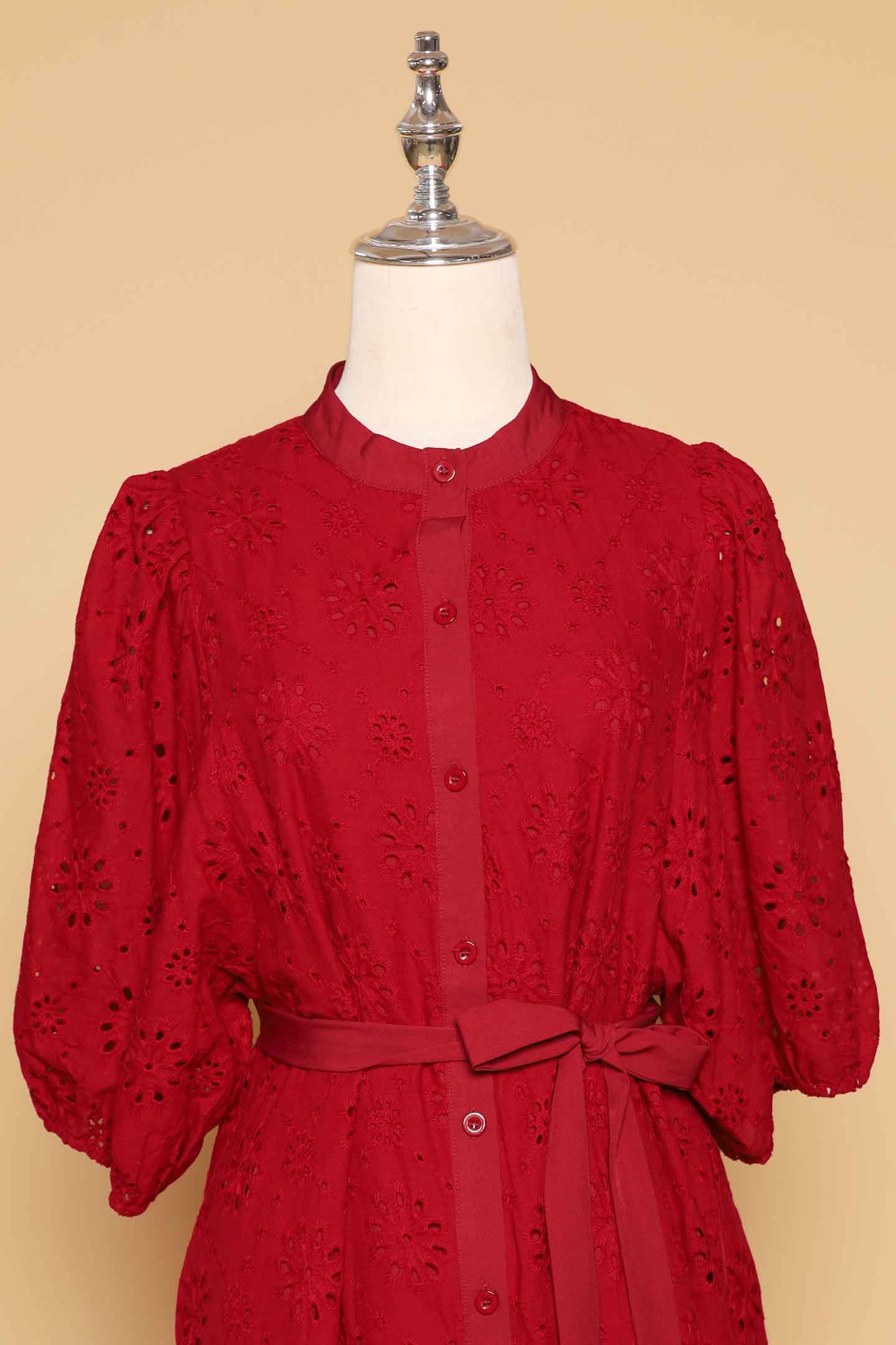 PO - Esther Crochet Dress in Red