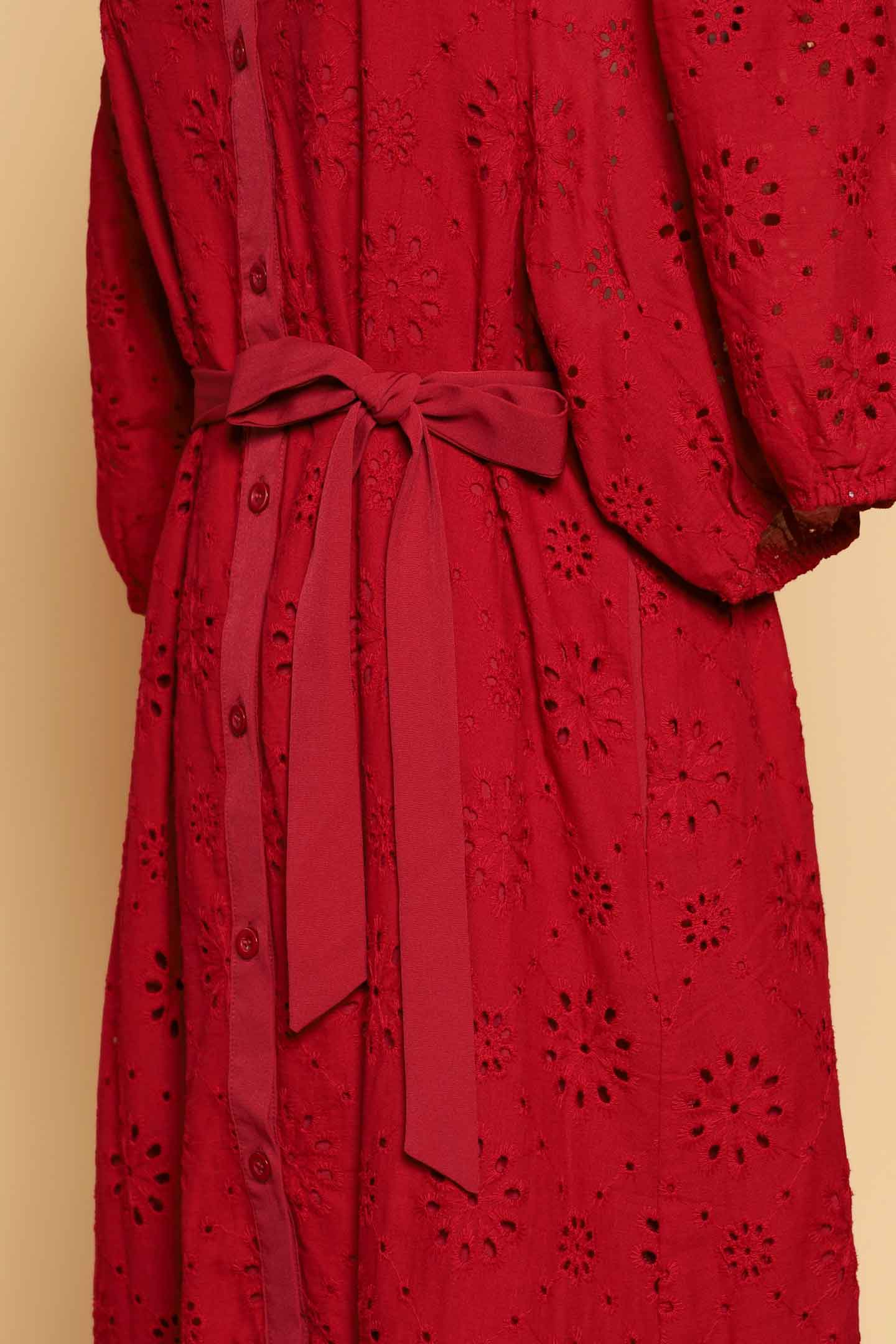 PO - Esther Crochet Dress in Red