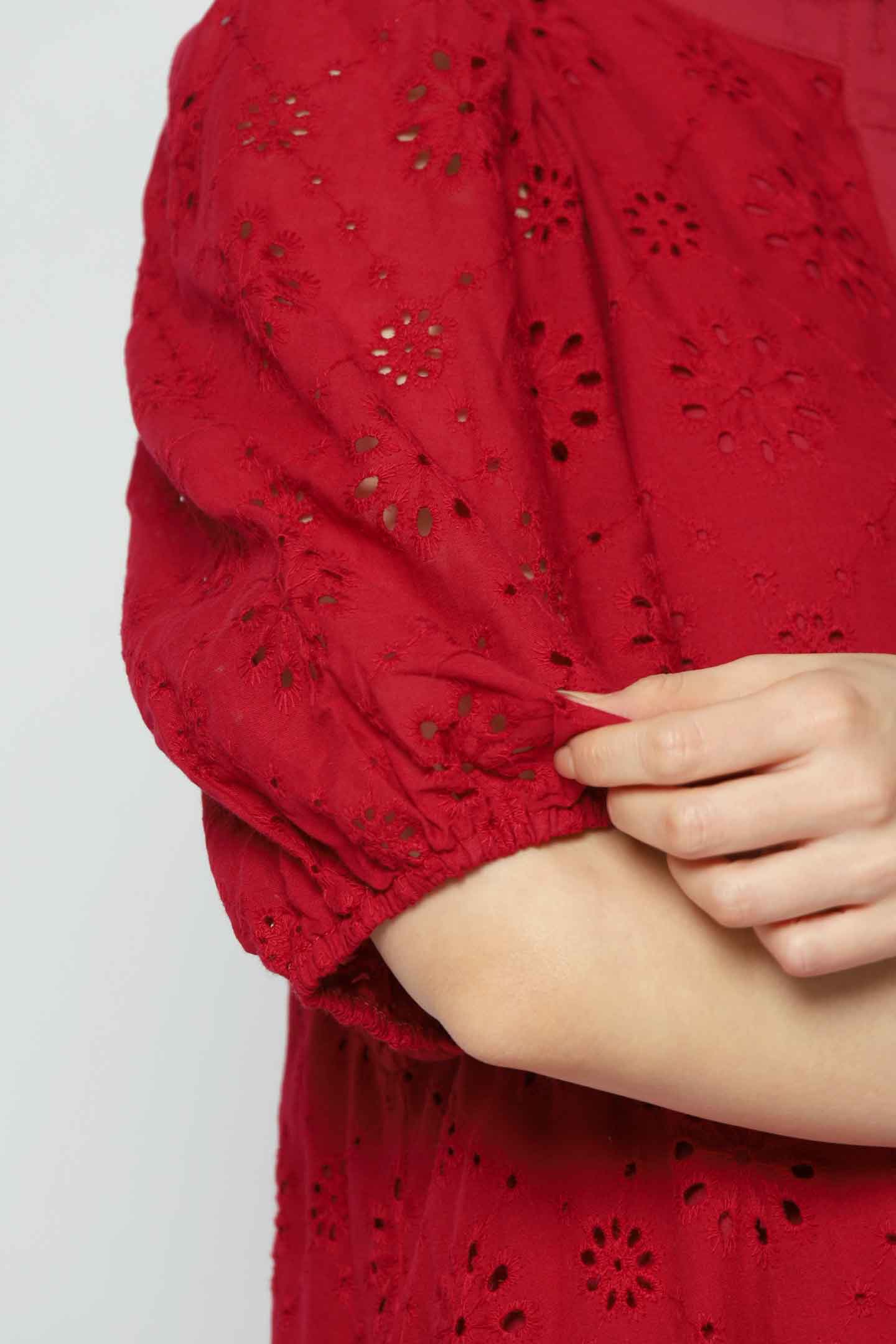 Esther Crochet Dress in Red