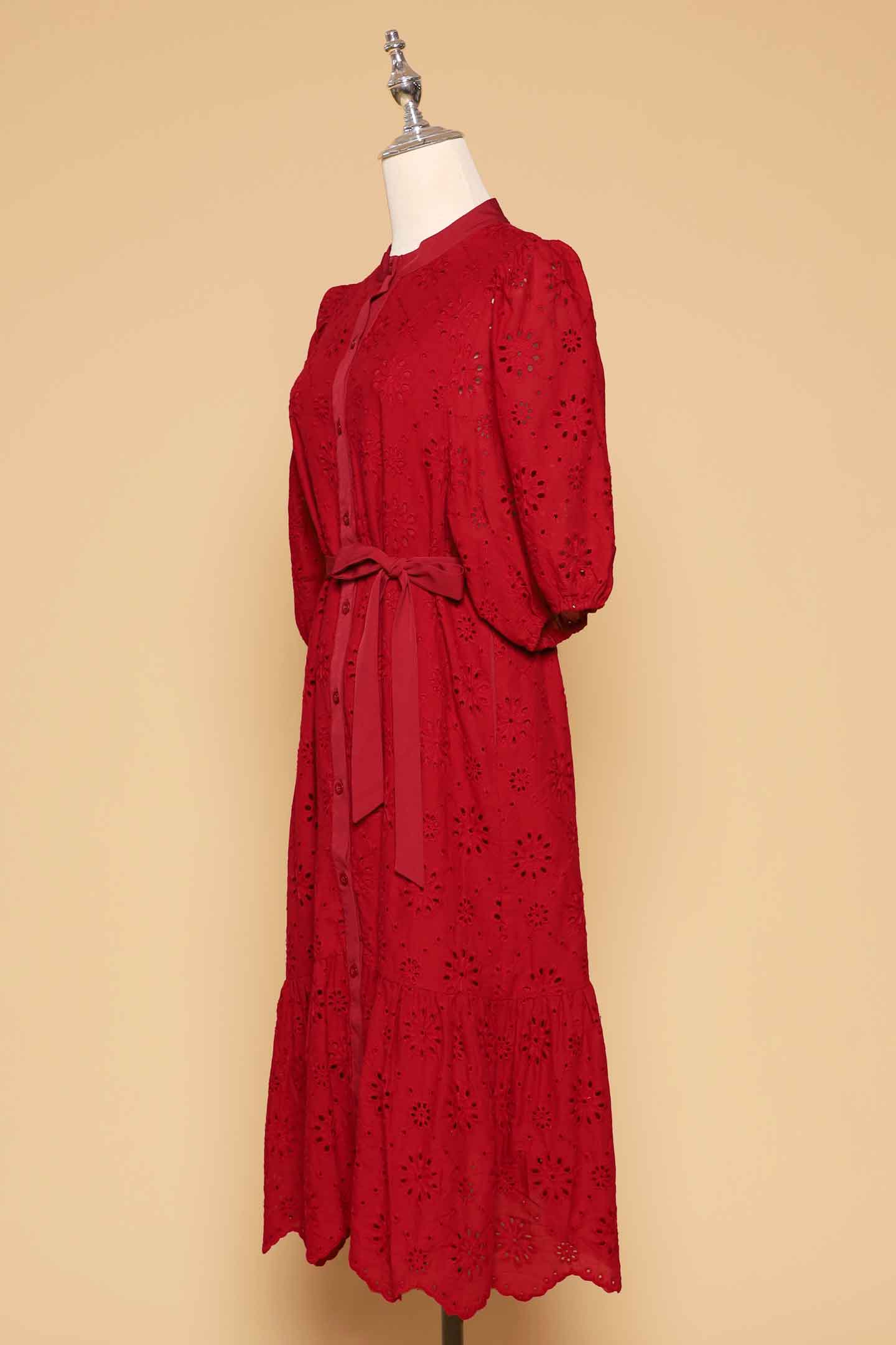 PO - Esther Crochet Dress in Red