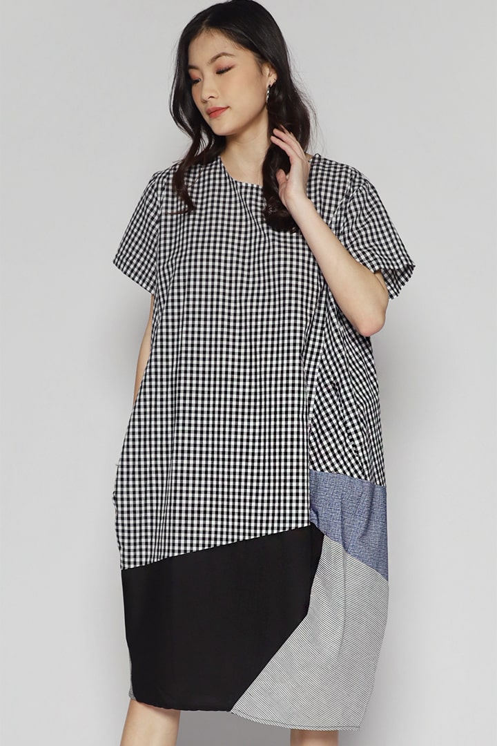 Floyen Checkered Patchwork Dress