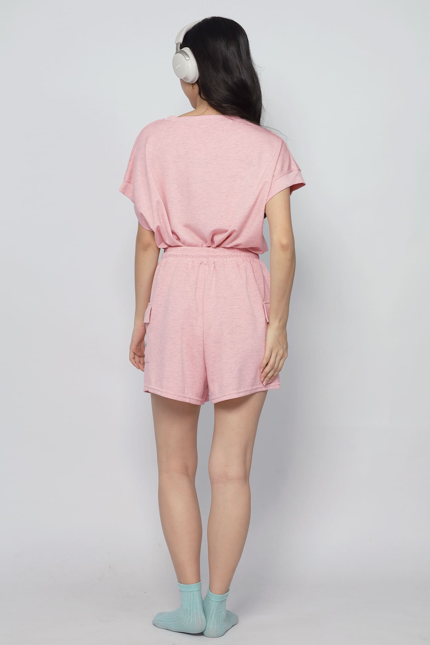 JOY - Fine 2 in 1 Top and Shorts Set in Pink