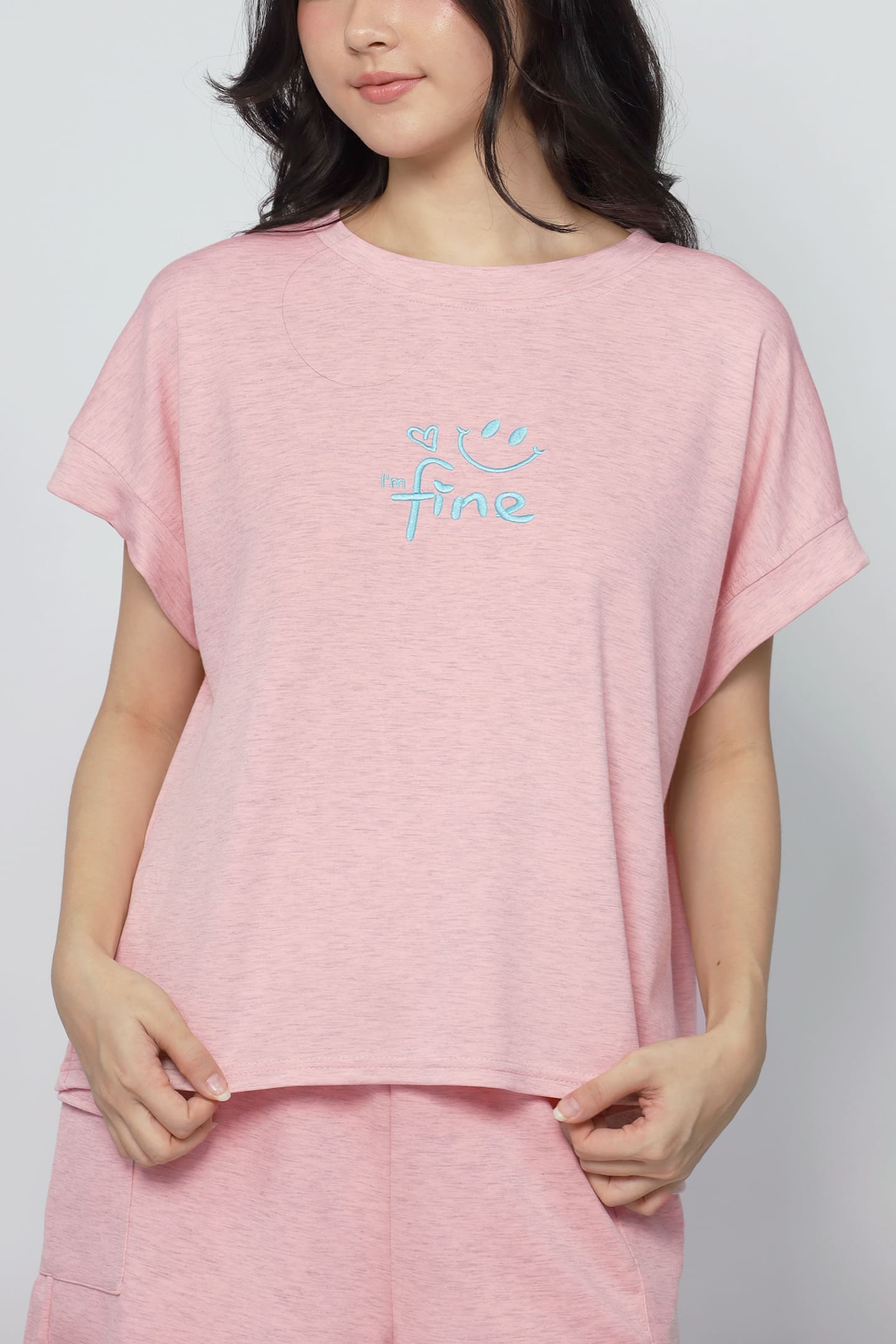 JOY - Fine 2 in 1 Top and Shorts Set in Pink