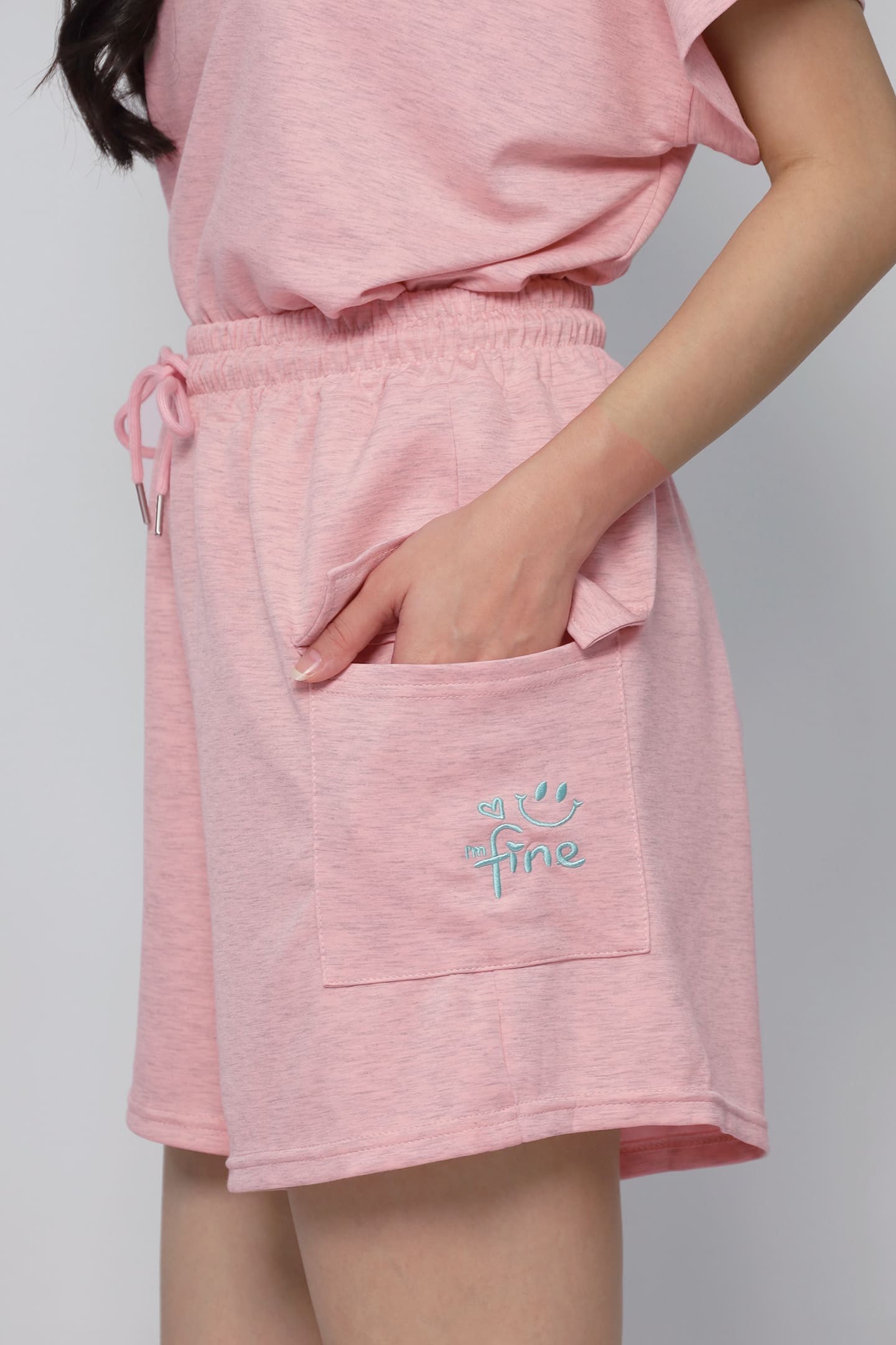 JOY - Fine 2 in 1 Top and Shorts Set in Pink