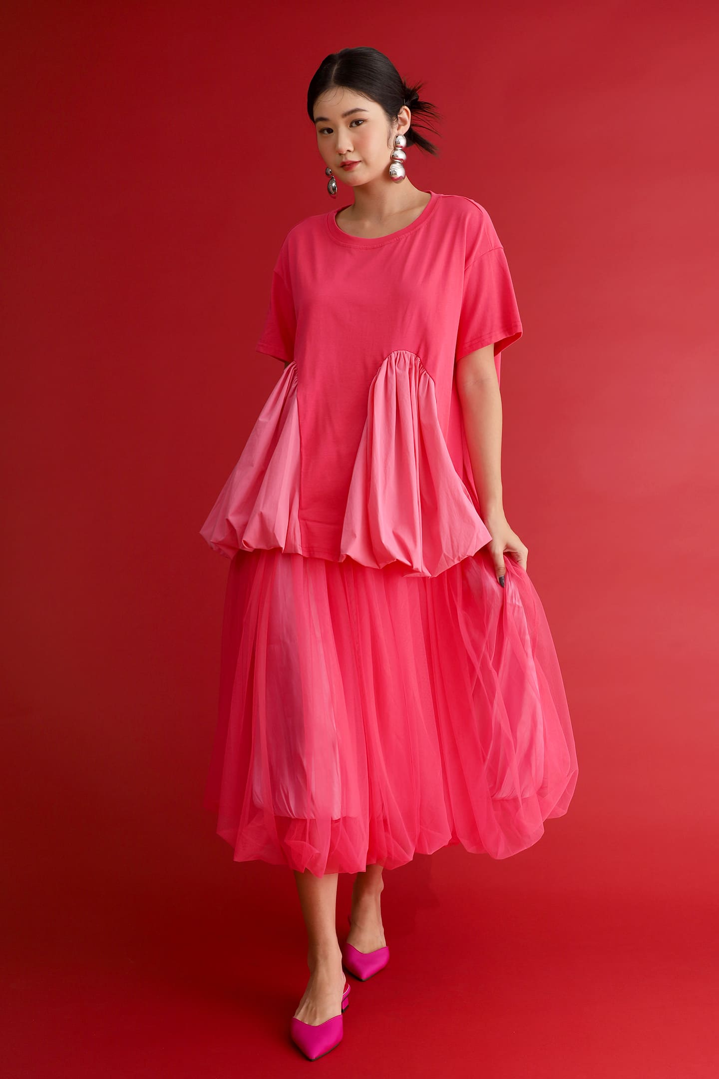 CHOSEN - Flourish Flounce Top in Pink