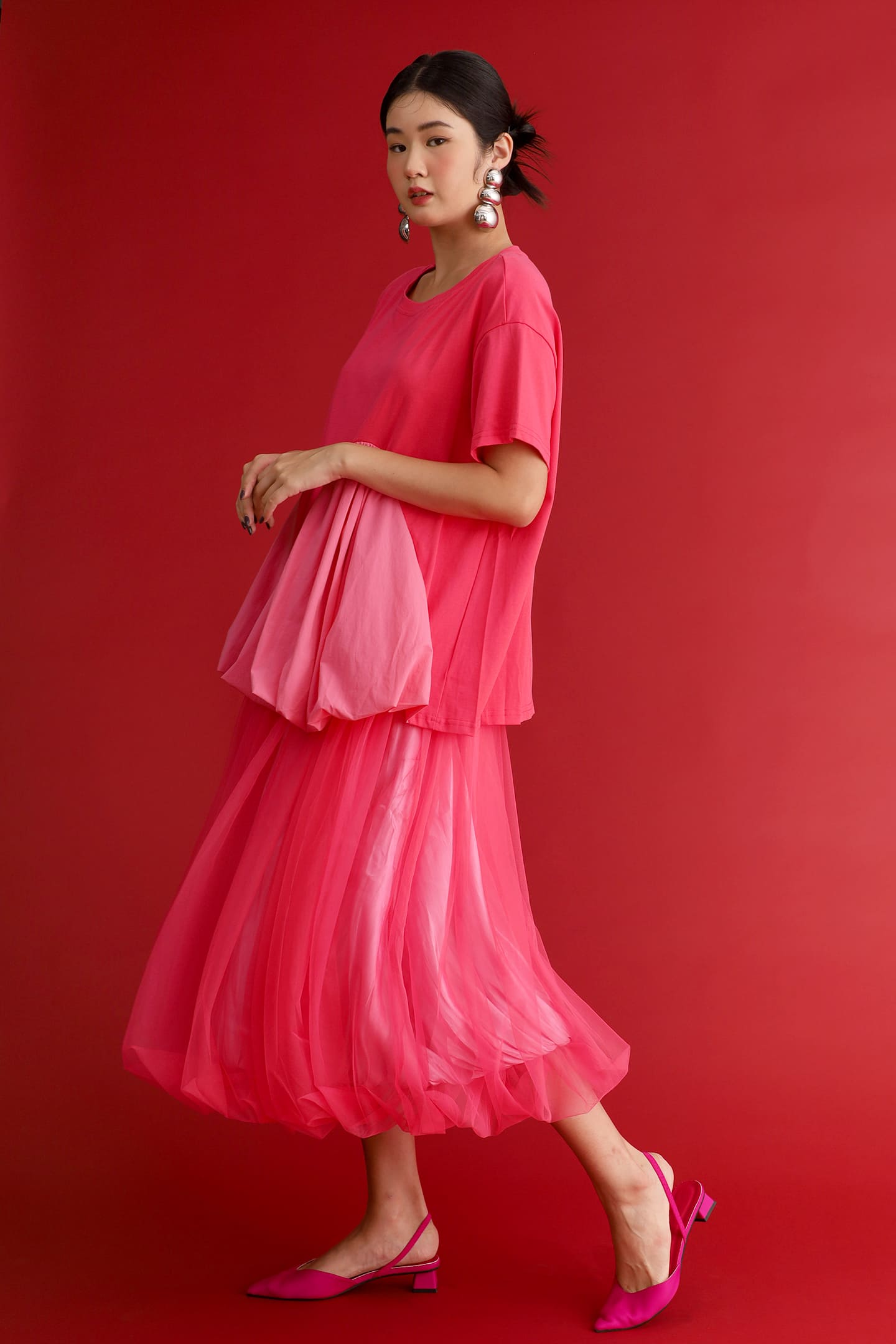 CHOSEN - Flourish Flounce Top in Pink