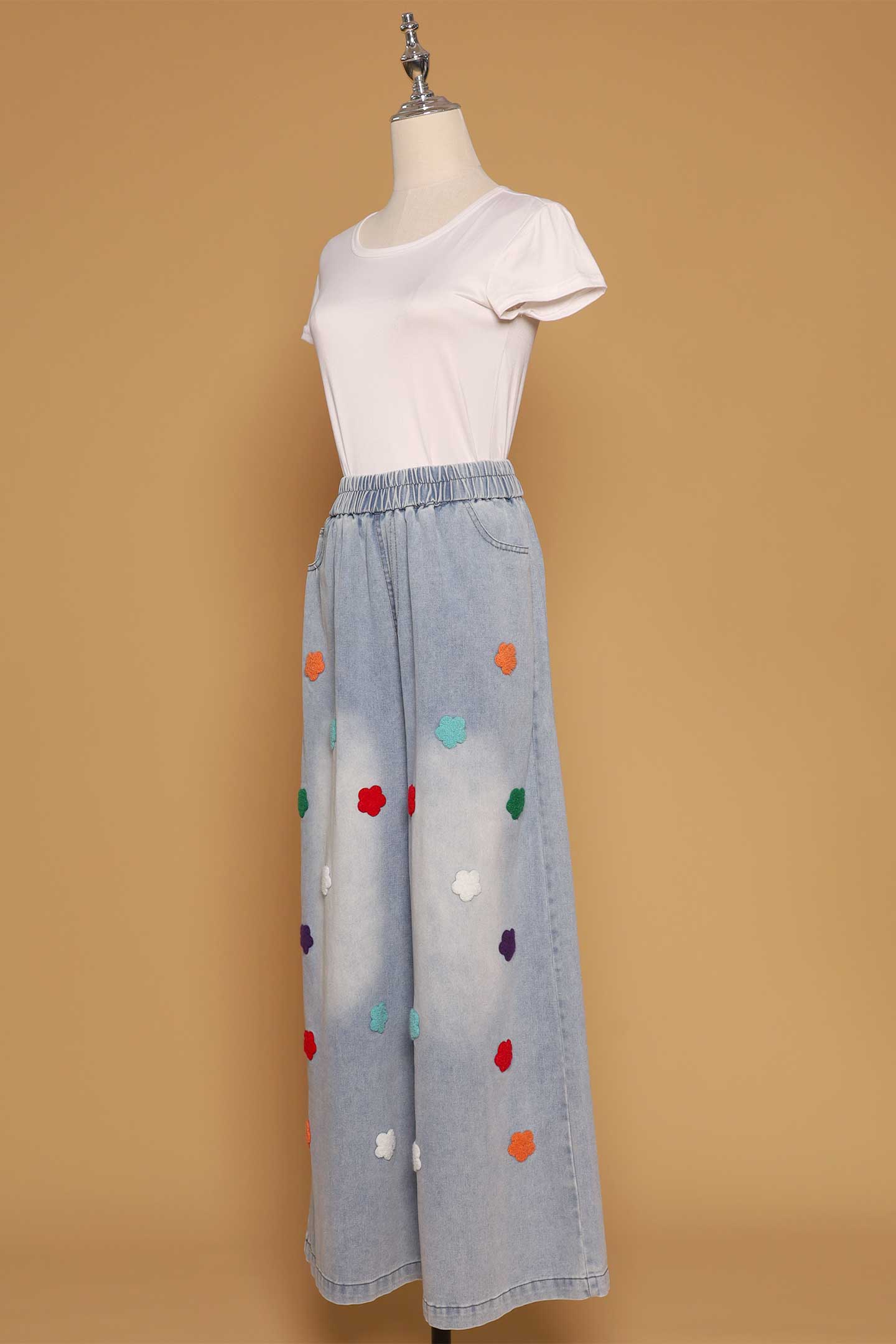 PO - Flower Party Denim Pants