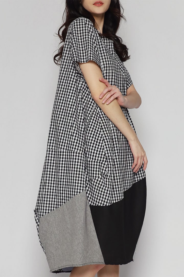 Floyen Checkered Patchwork Dress