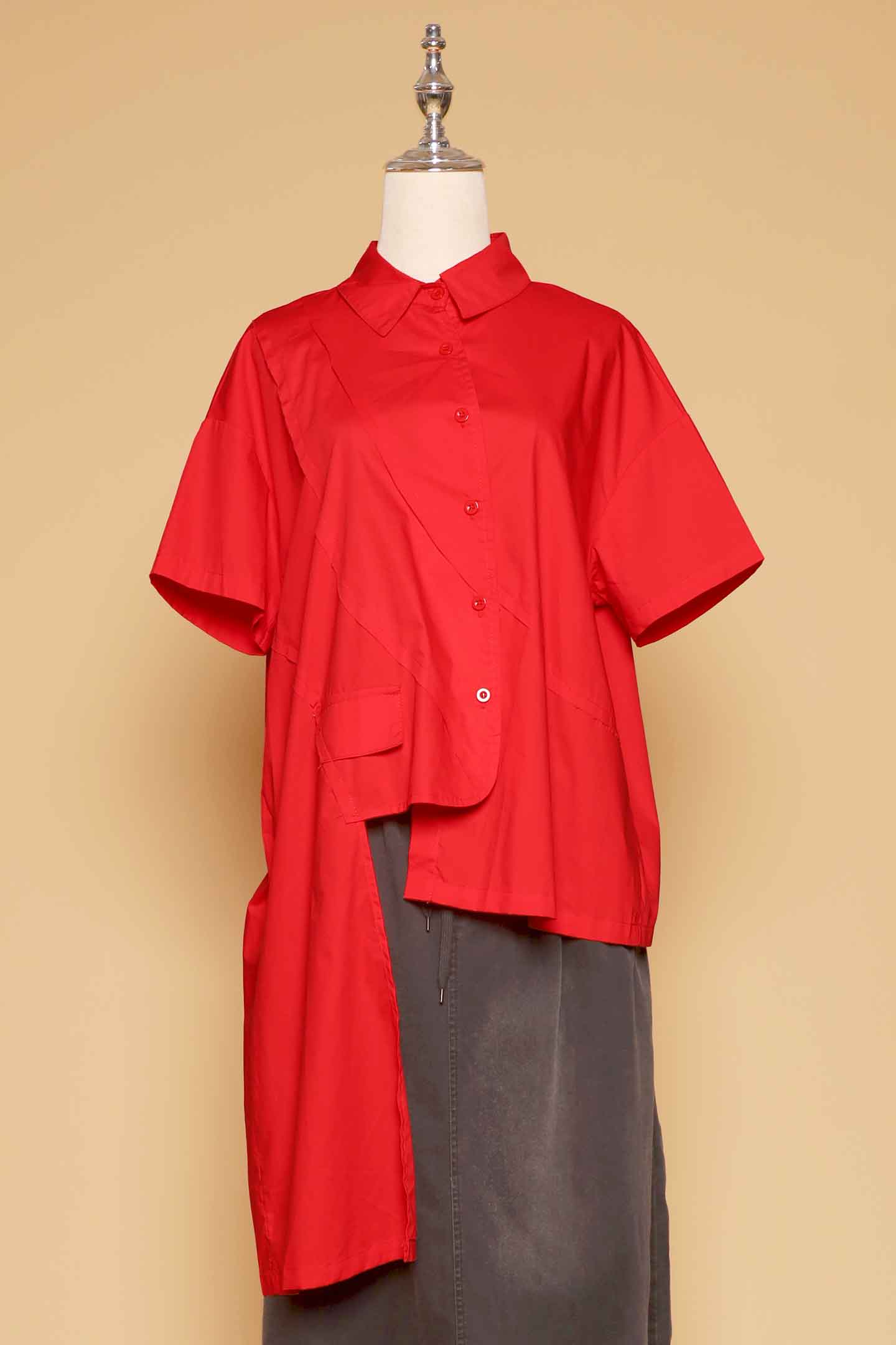 PO - Frey Asymmetrical Top in Red