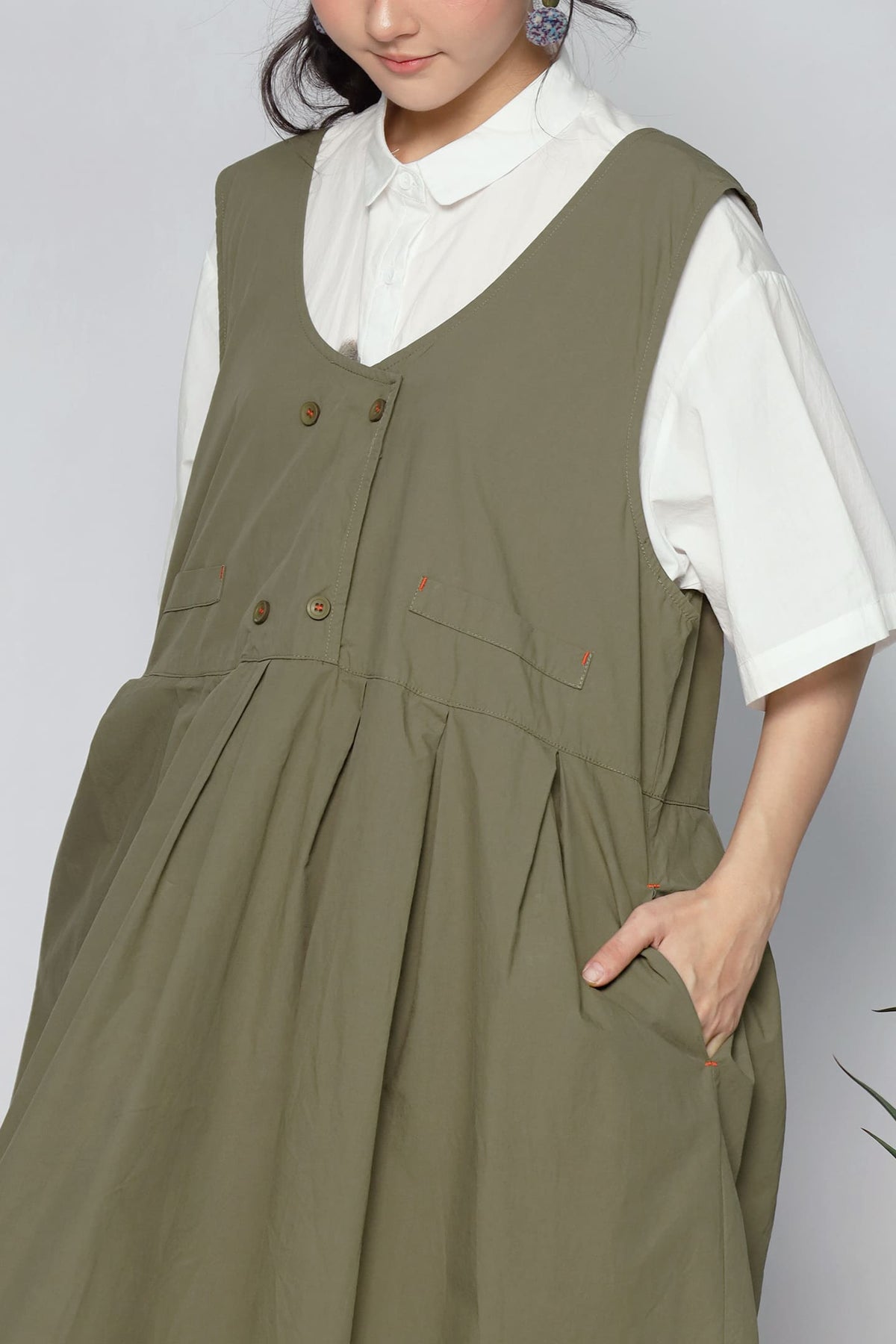 JOY - Fufu Pinafore Dress in Green