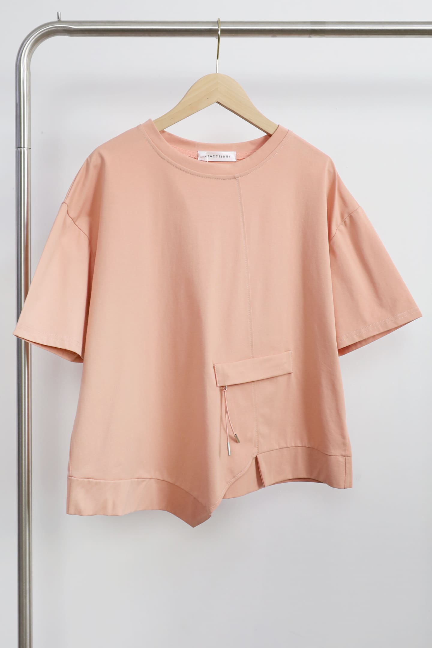Easy By TE - Fumika Pocket Top in Peach Pink