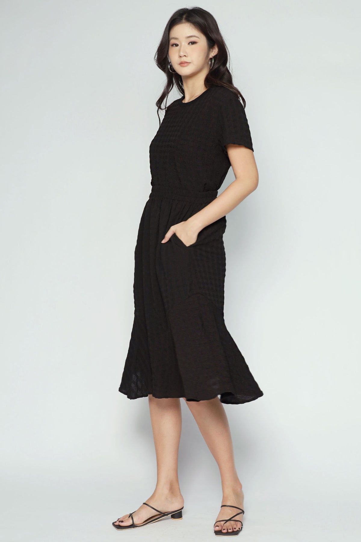 Gia 2 in 1 Skirt Set in Black Texture