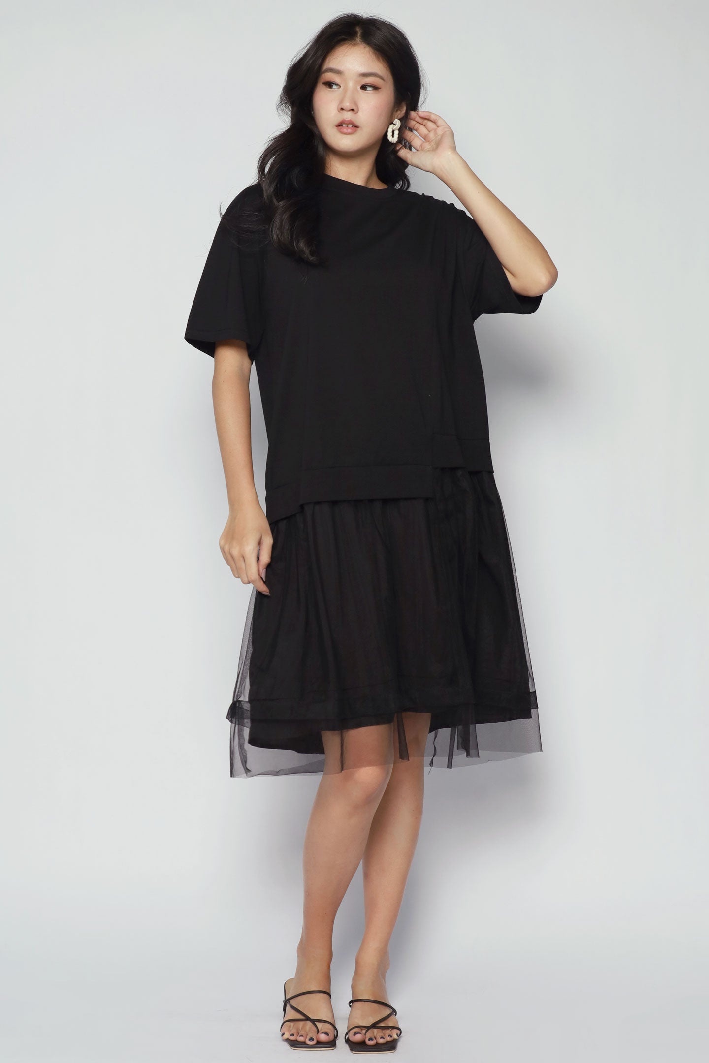 Gilyn Mesh Dress in Black