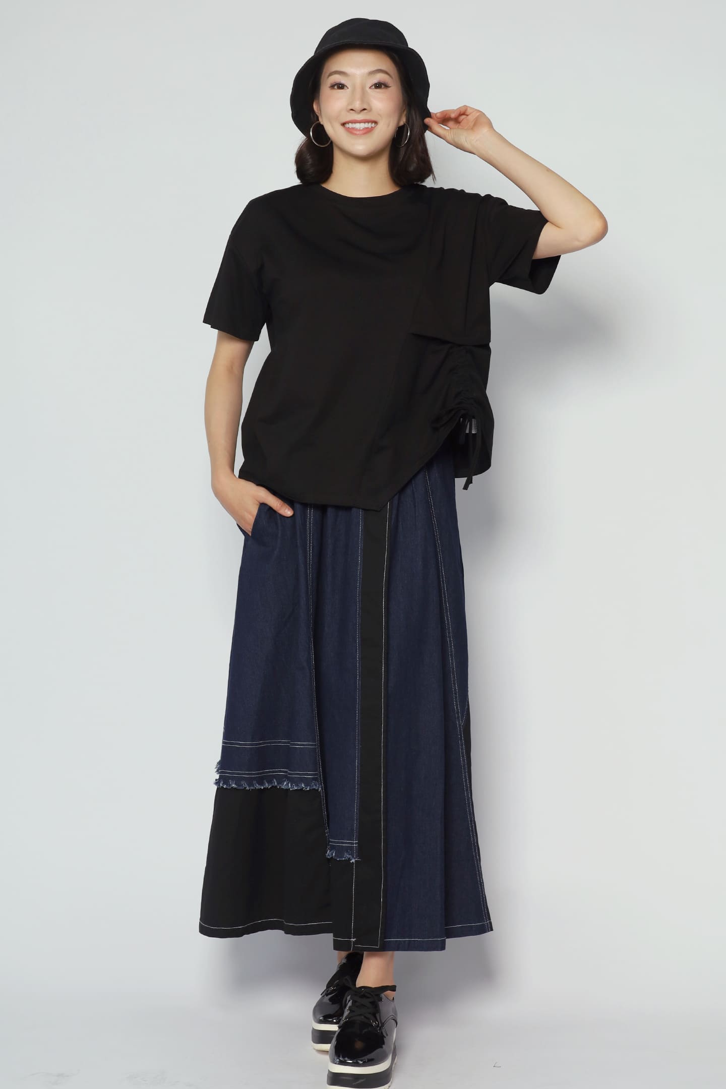 Backorders Easy By TE - Ginara Drawstring Top in Black