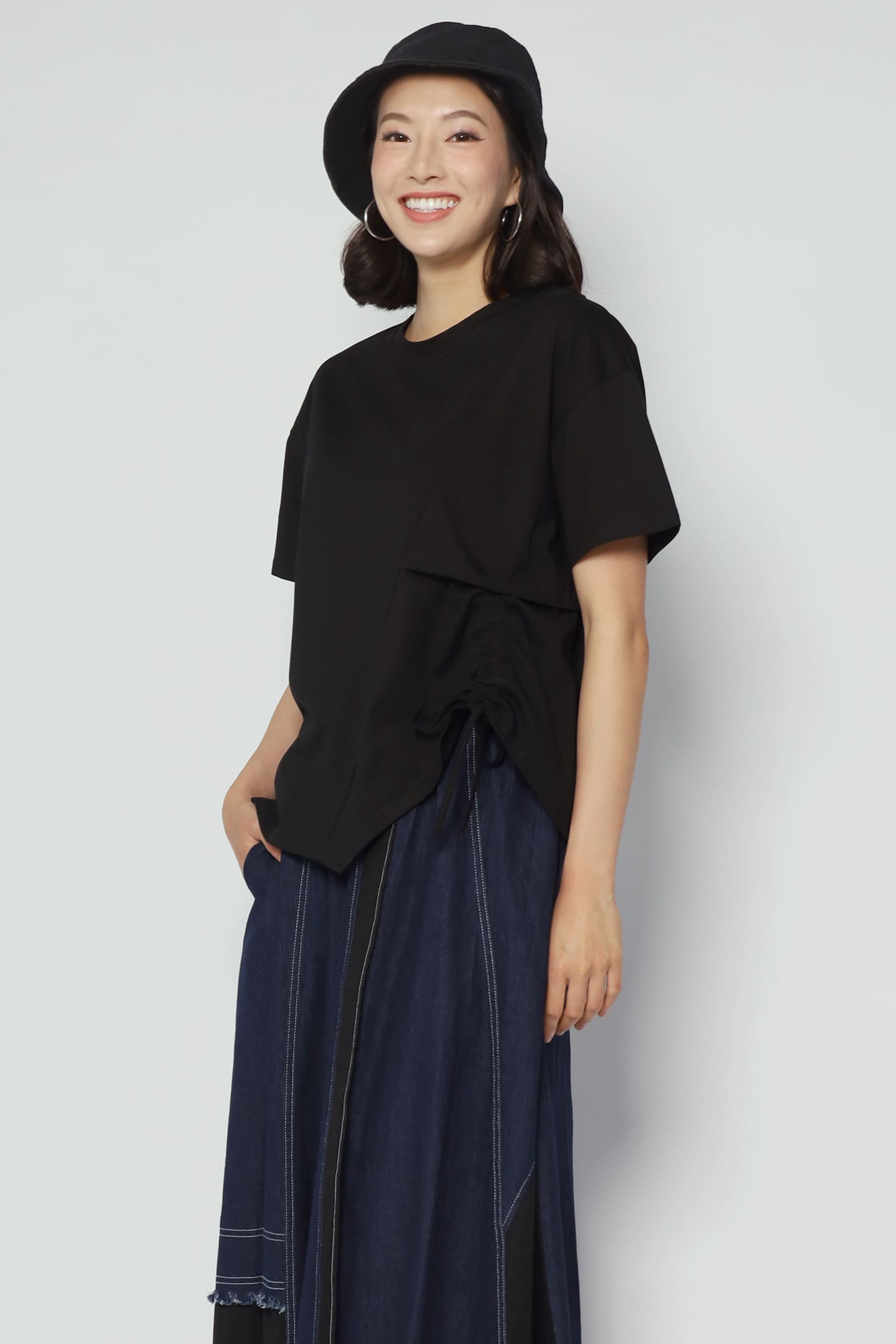 Backorders Easy By TE - Ginara Drawstring Top in Black