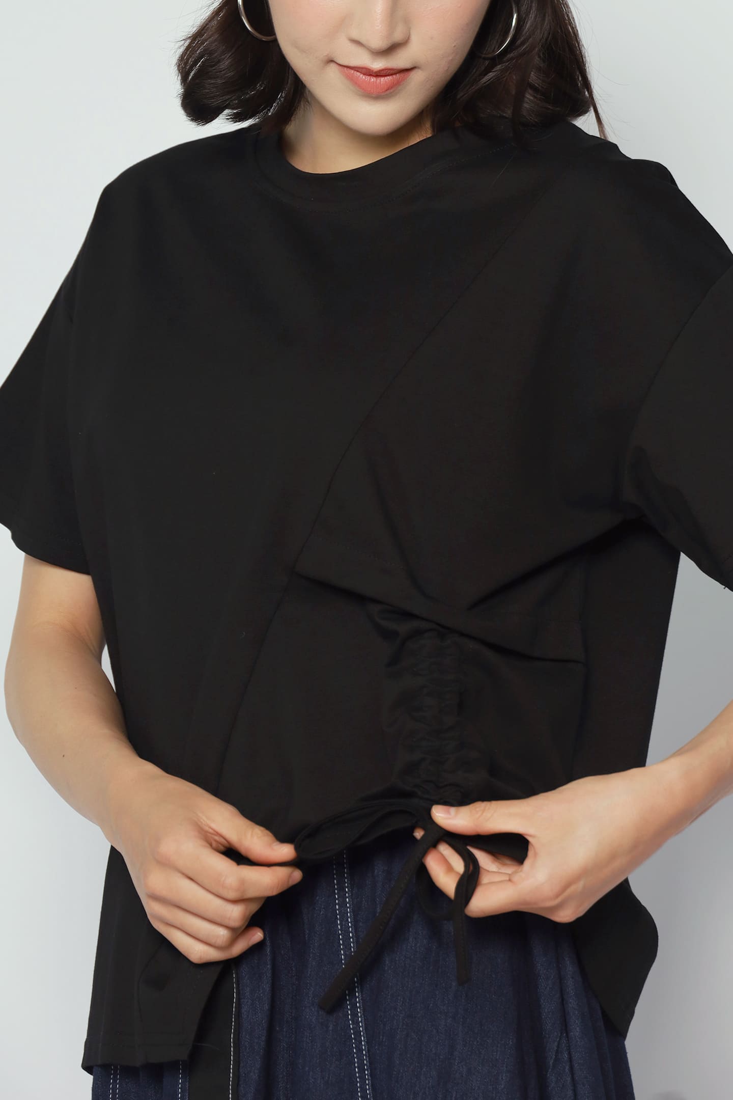 Backorders Easy By TE - Ginara Drawstring Top in Black