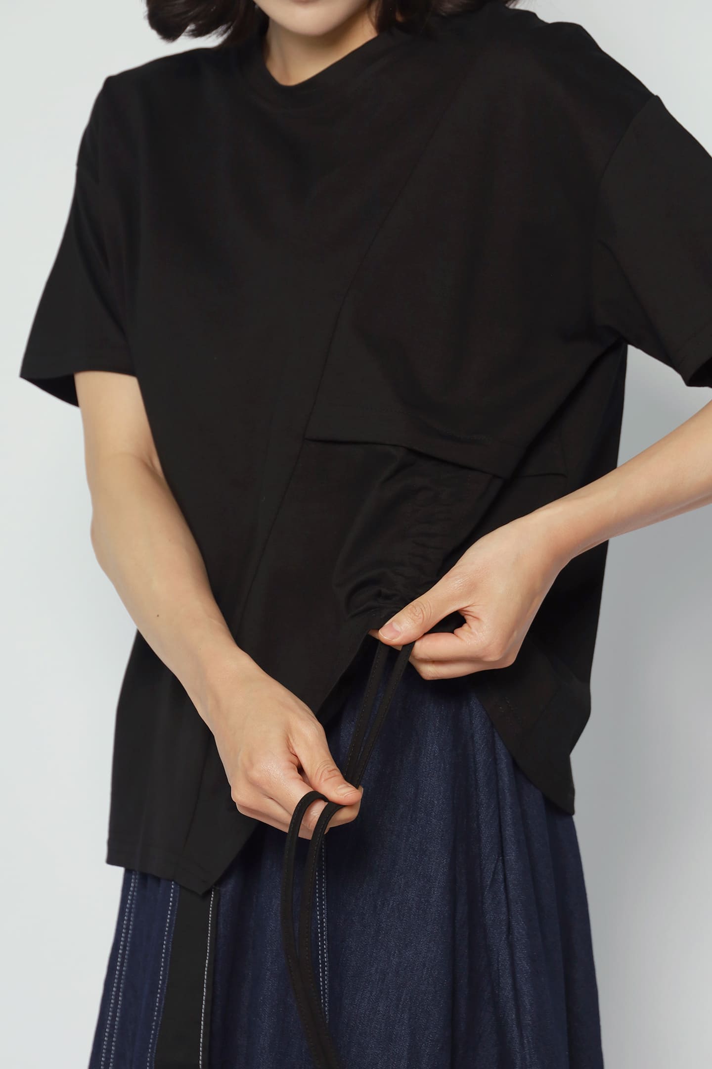 Backorders Easy By TE - Ginara Drawstring Top in Black