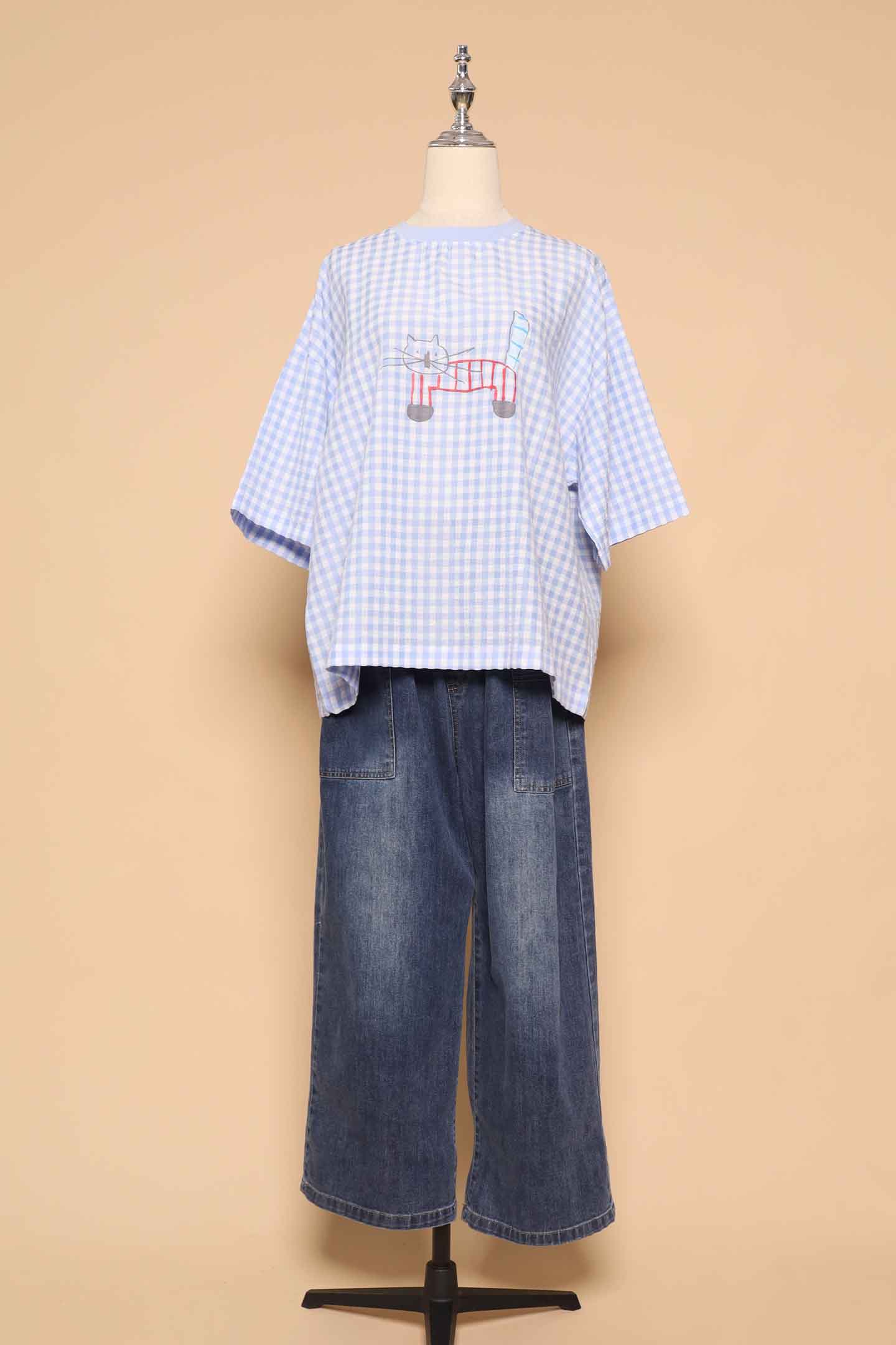 PO - Gingham Kitty Top