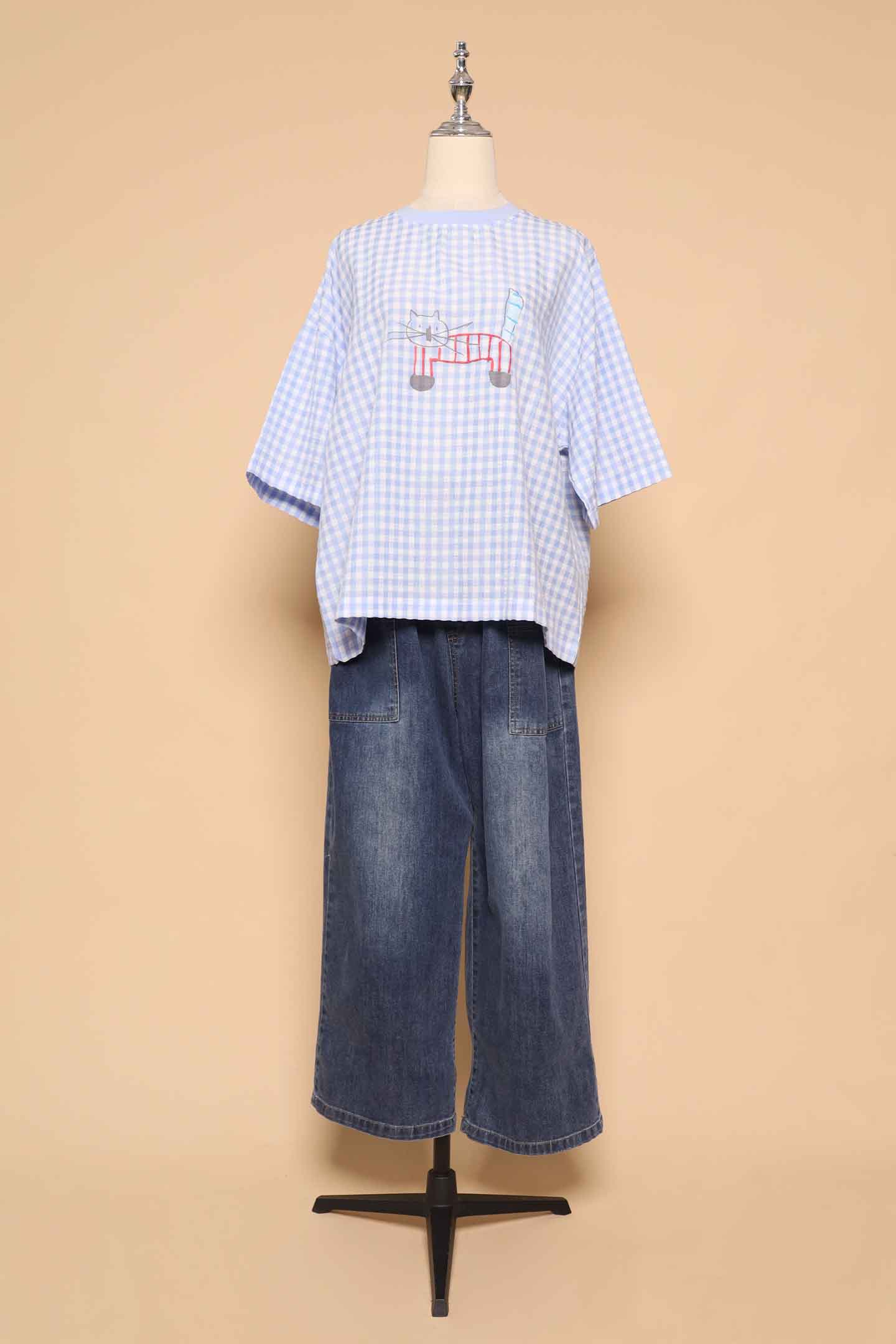 PO - Gingham Kitty Top