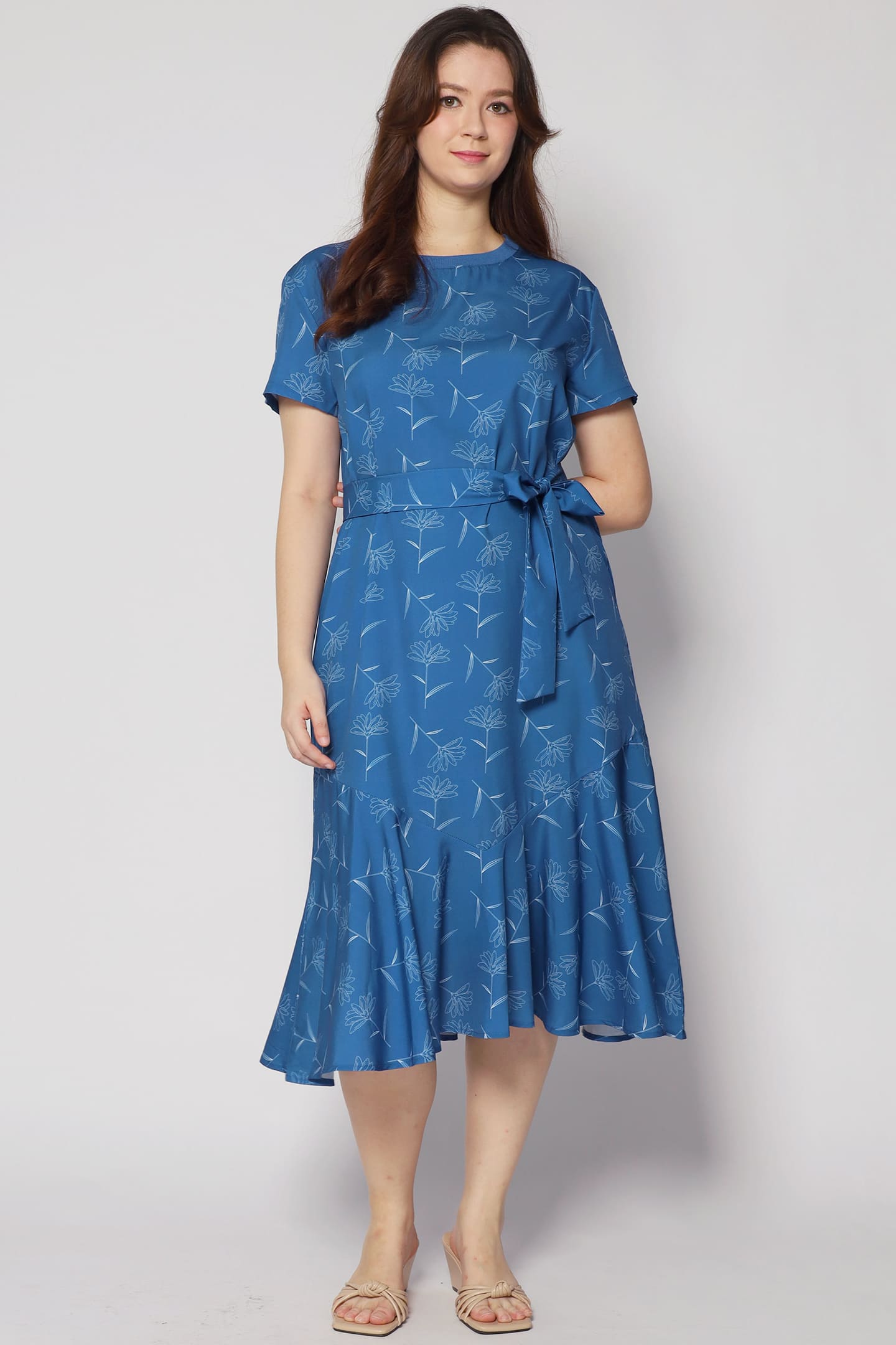 Gisele Dress Ciel Bleu Print