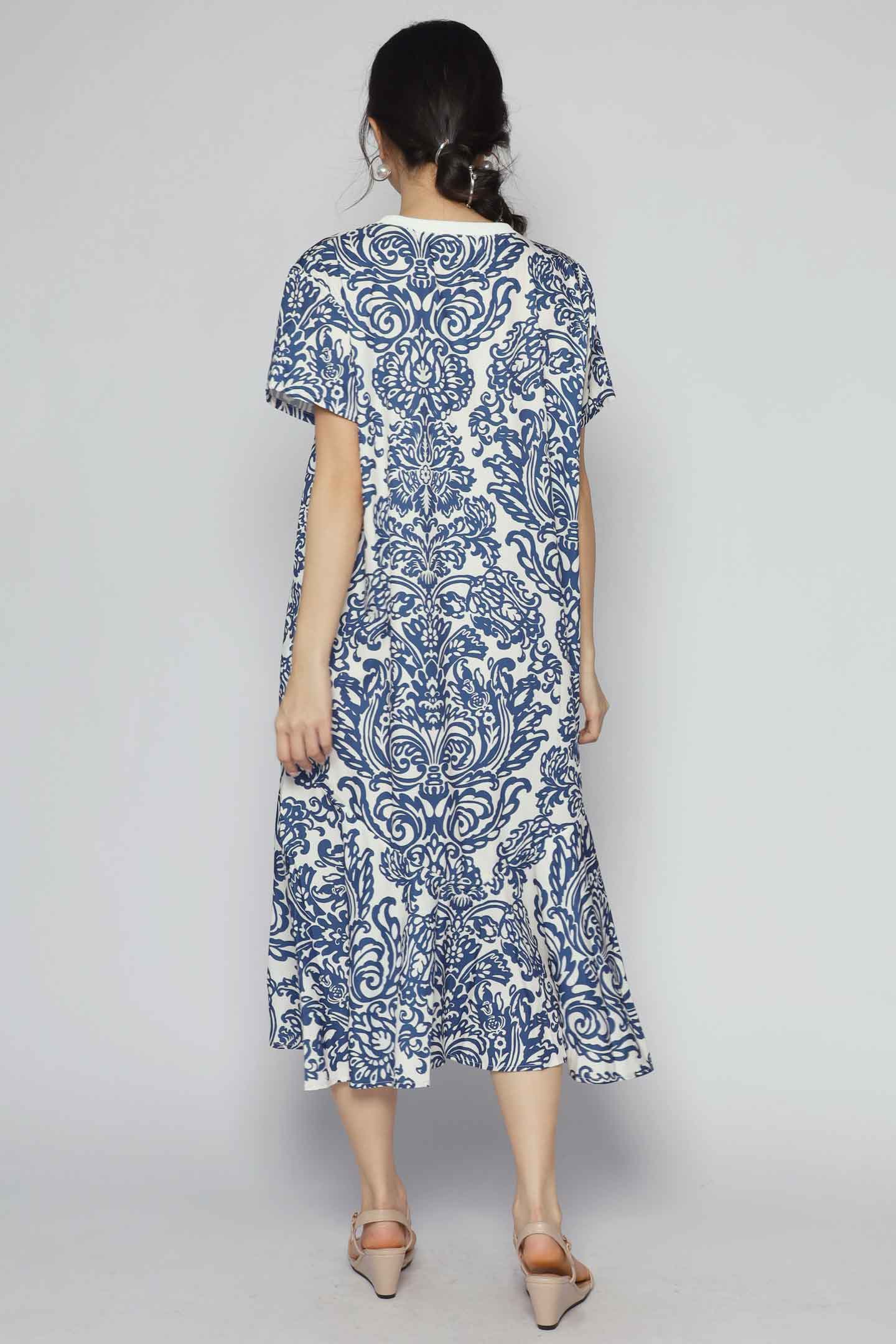 Gisele Dress in Ocean Bloom