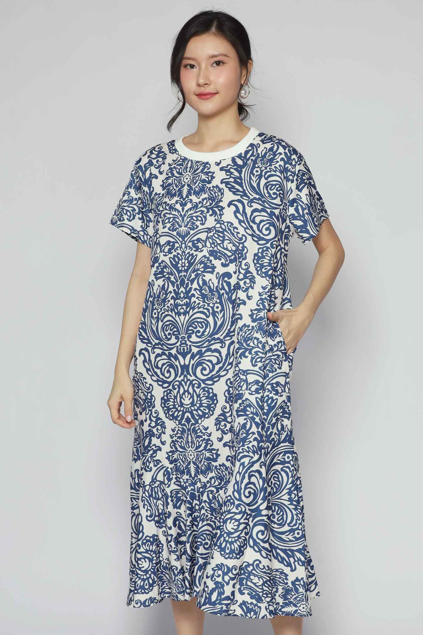 Gisele Dress in Ocean Bloom