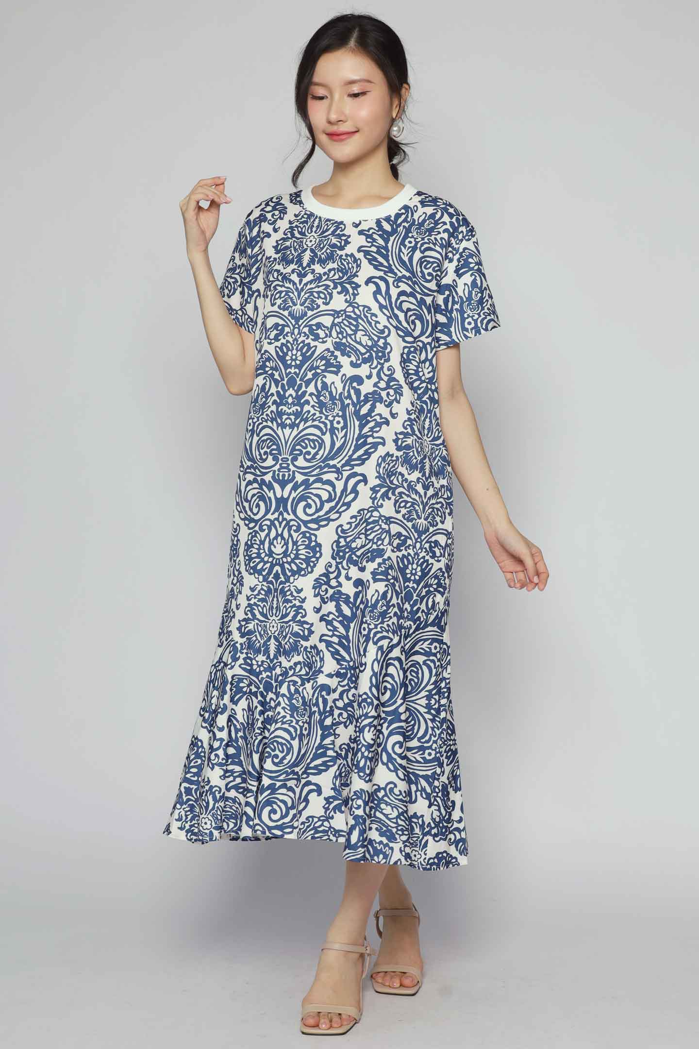 Gisele Dress in Ocean Bloom