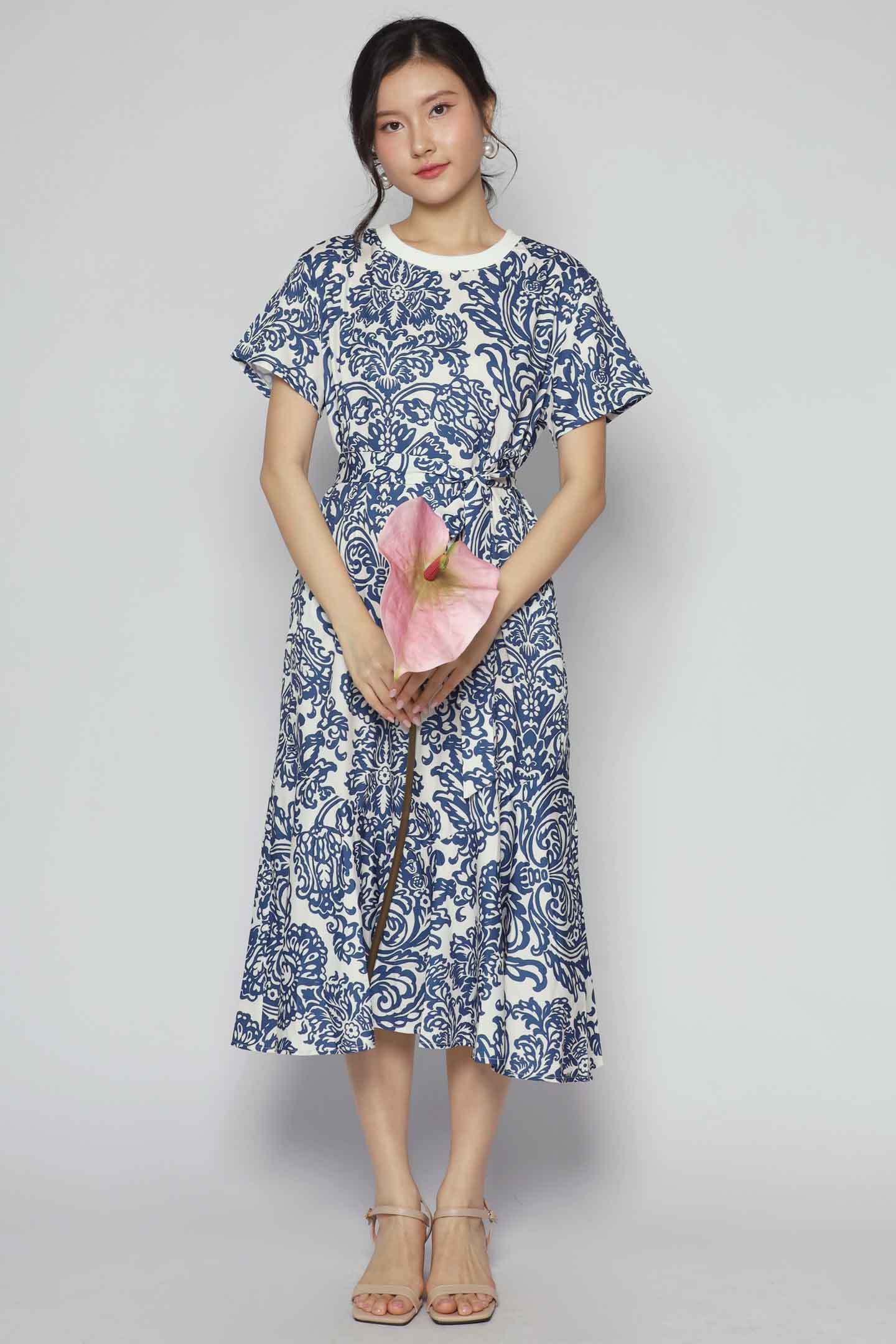 Gisele Dress in Ocean Bloom