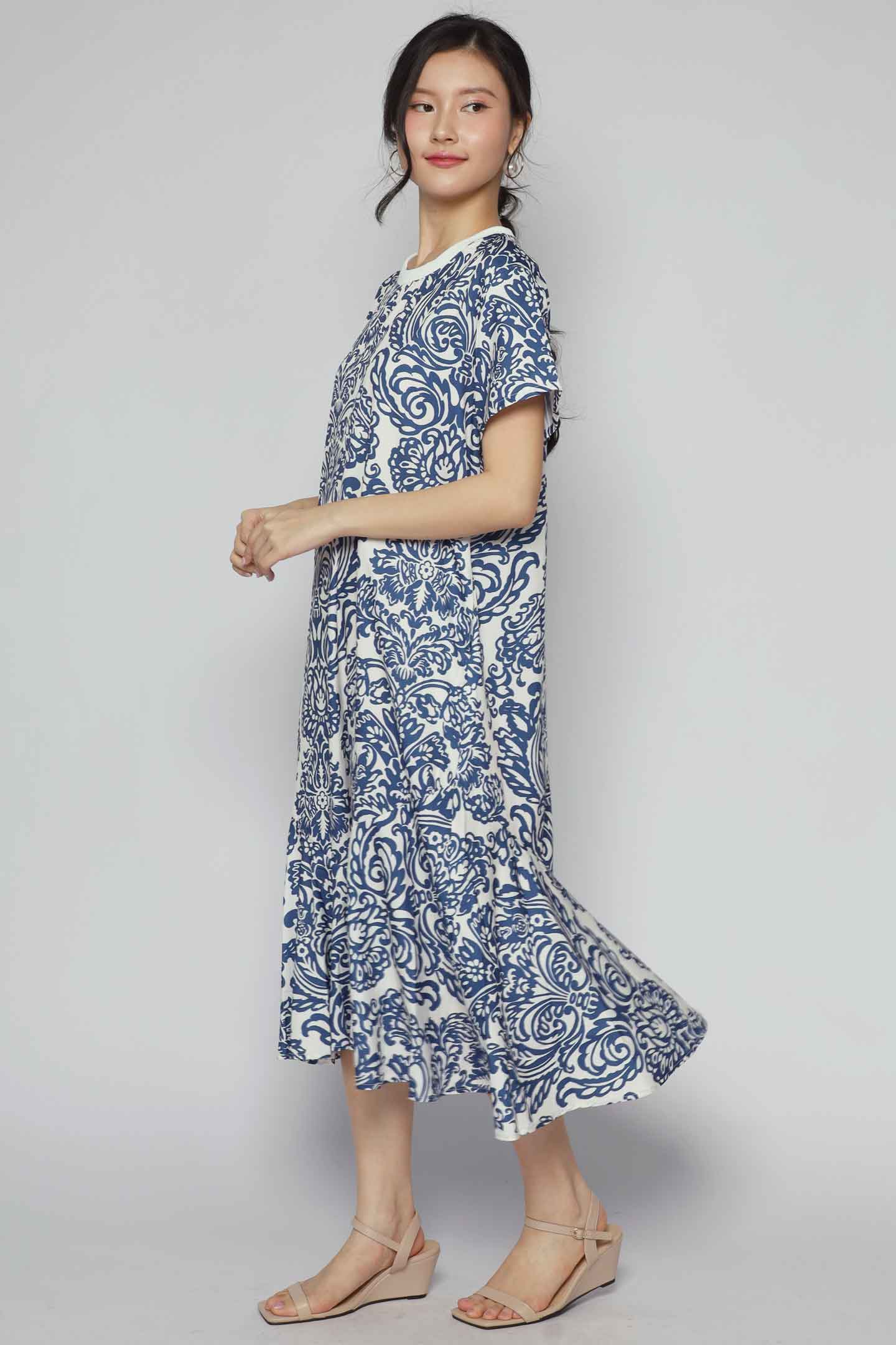 Gisele Dress in Ocean Bloom