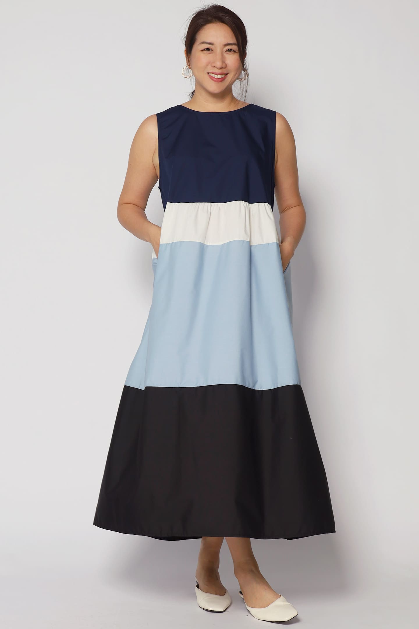 Gracie Colourblock Dress in Blue