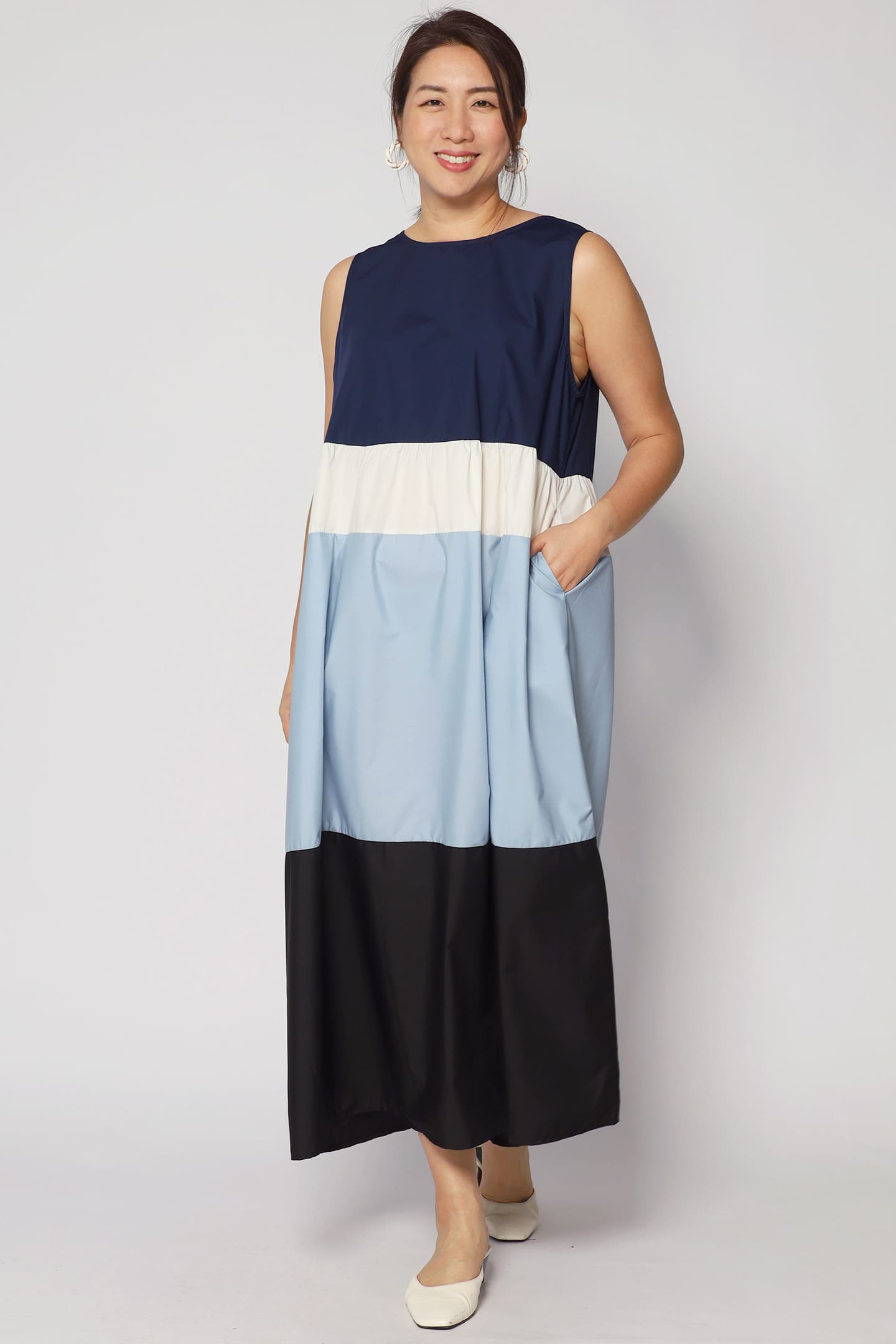 Gracie Colourblock Dress in Blue
