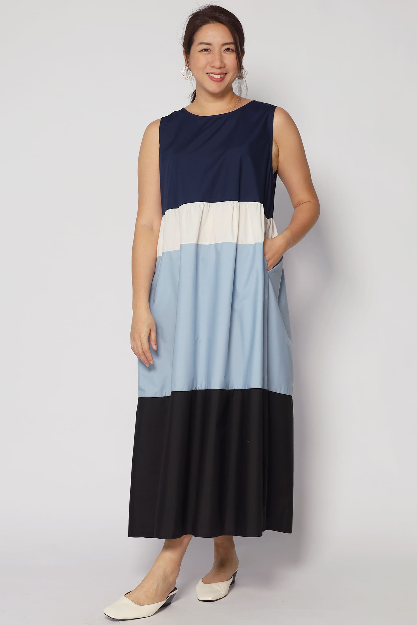 Gracie Colourblock Dress in Blue