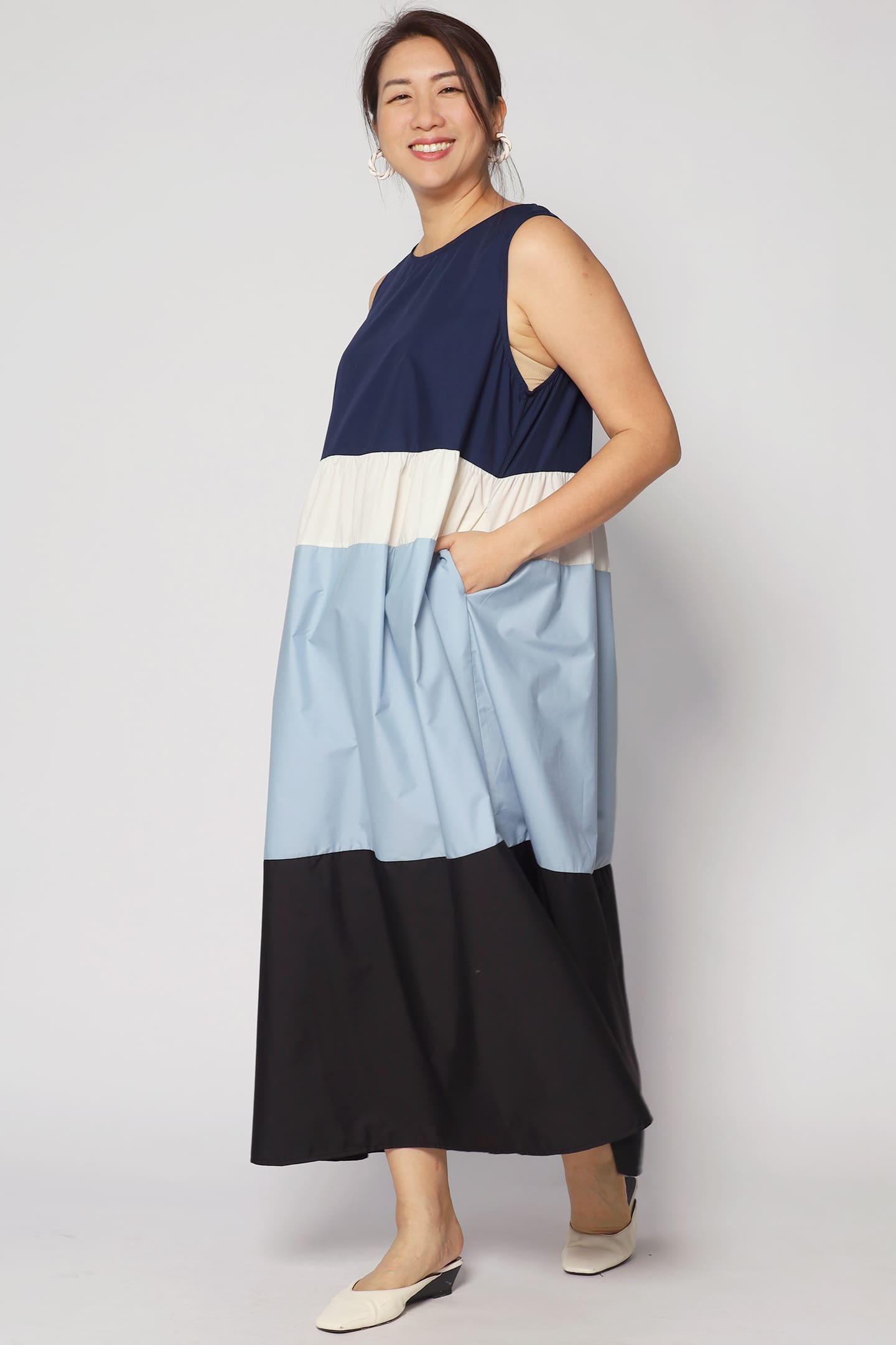 Gracie Colourblock Dress in Blue
