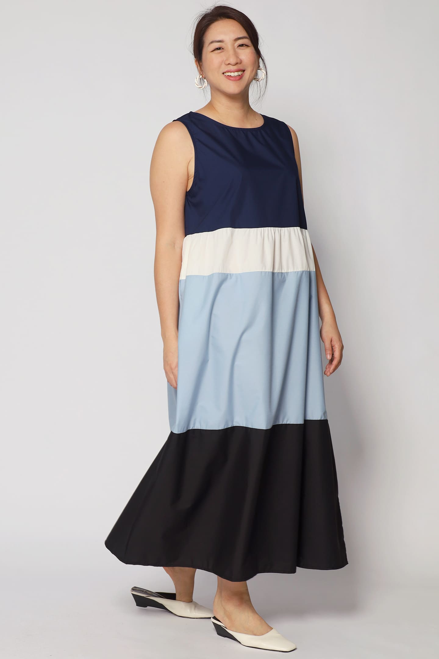 Gracie Colourblock Dress in Blue