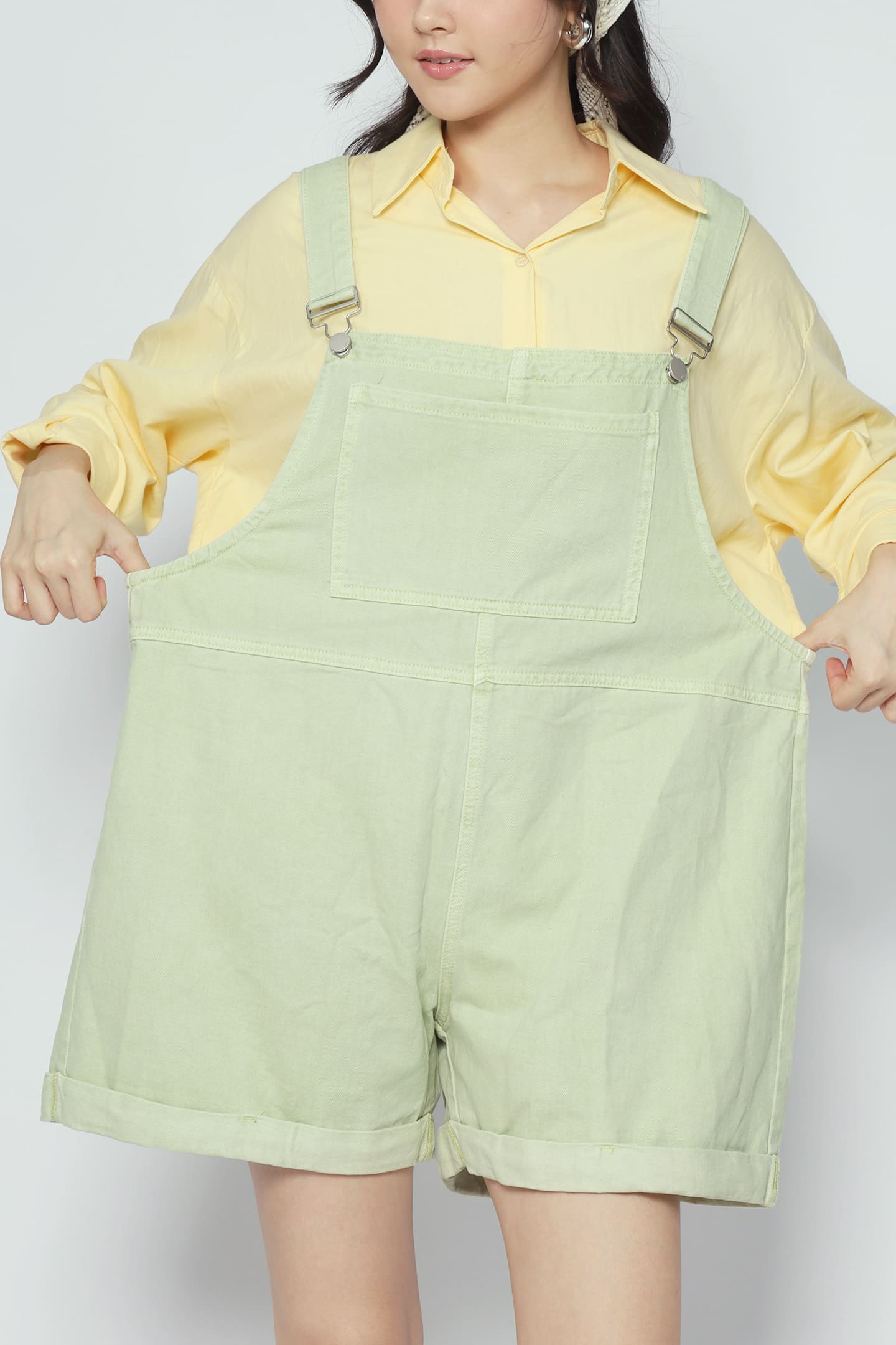 Confetti Pop Pinafore Playsuit in Green