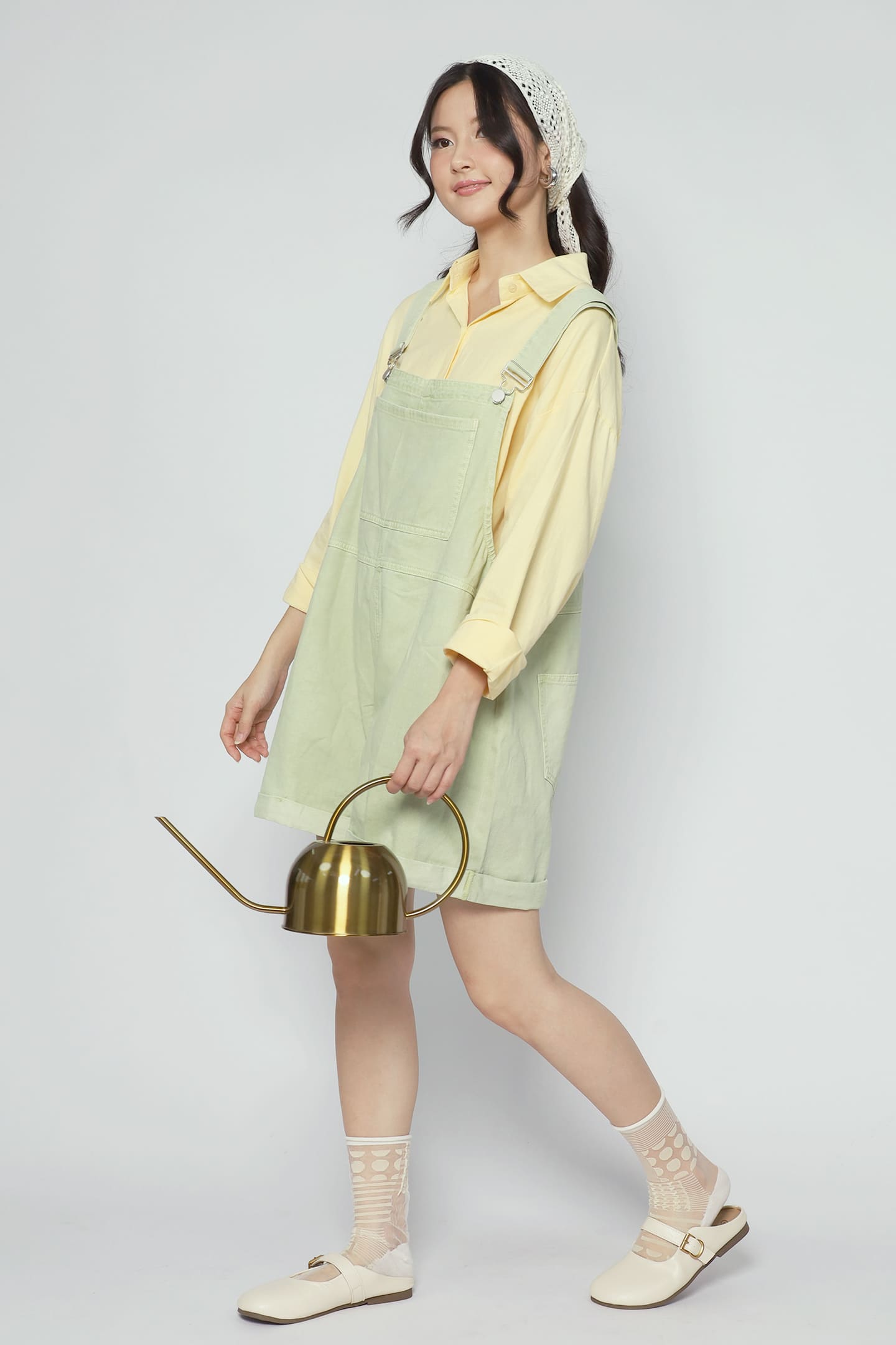 Confetti Pop Pinafore Playsuit in Green