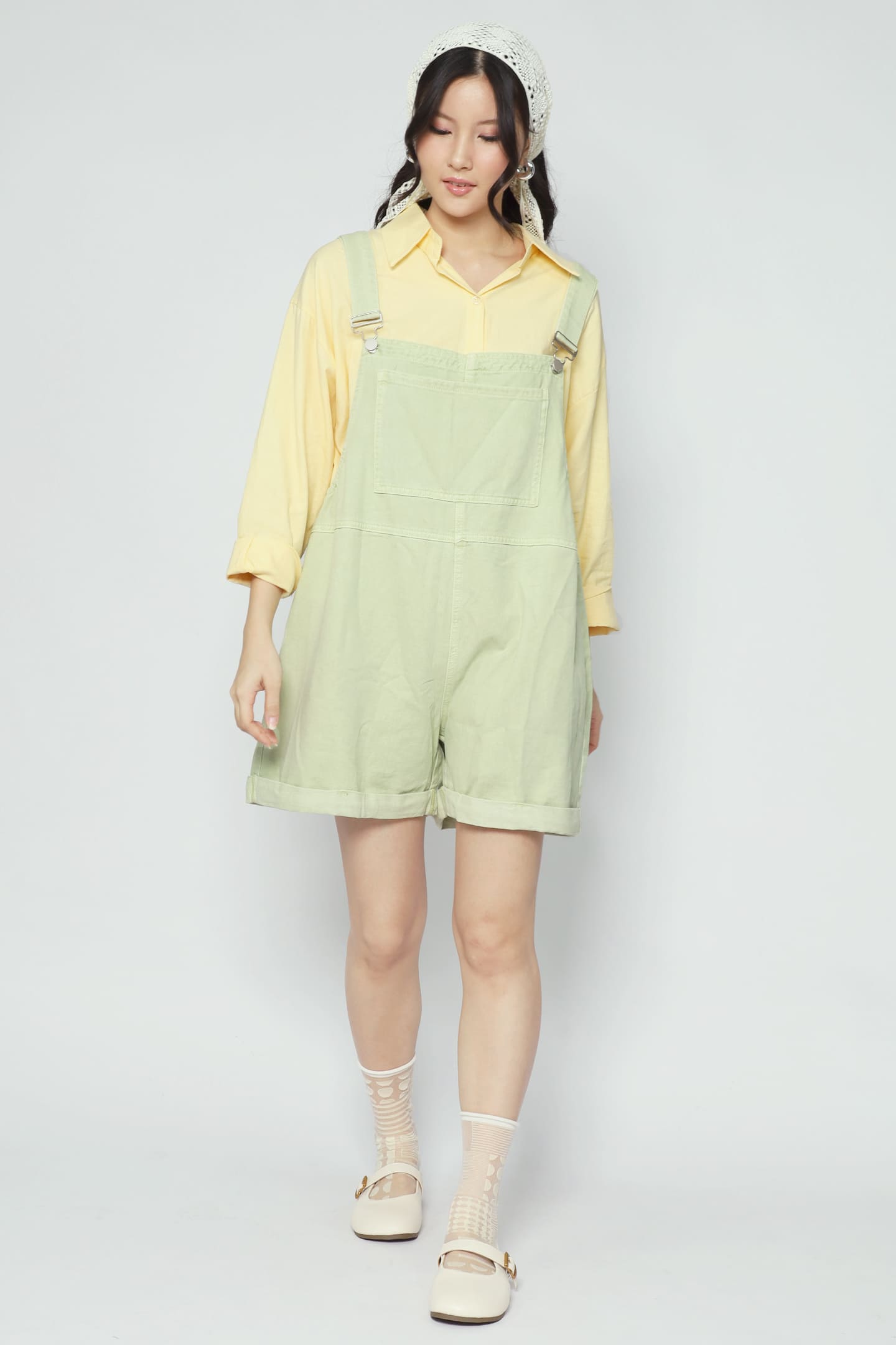 Confetti Pop Pinafore Playsuit in Green