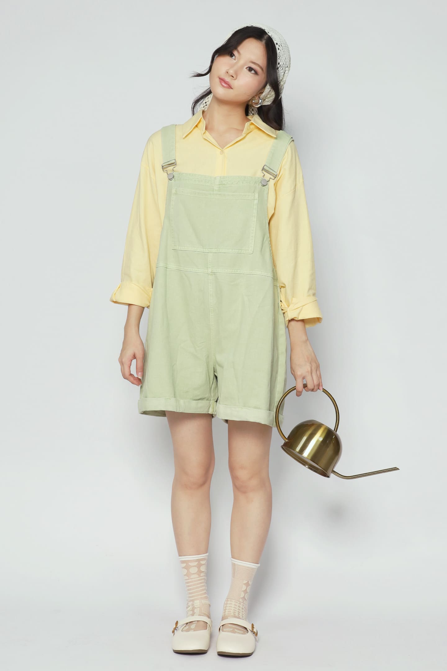 Confetti Pop Pinafore Playsuit in Green