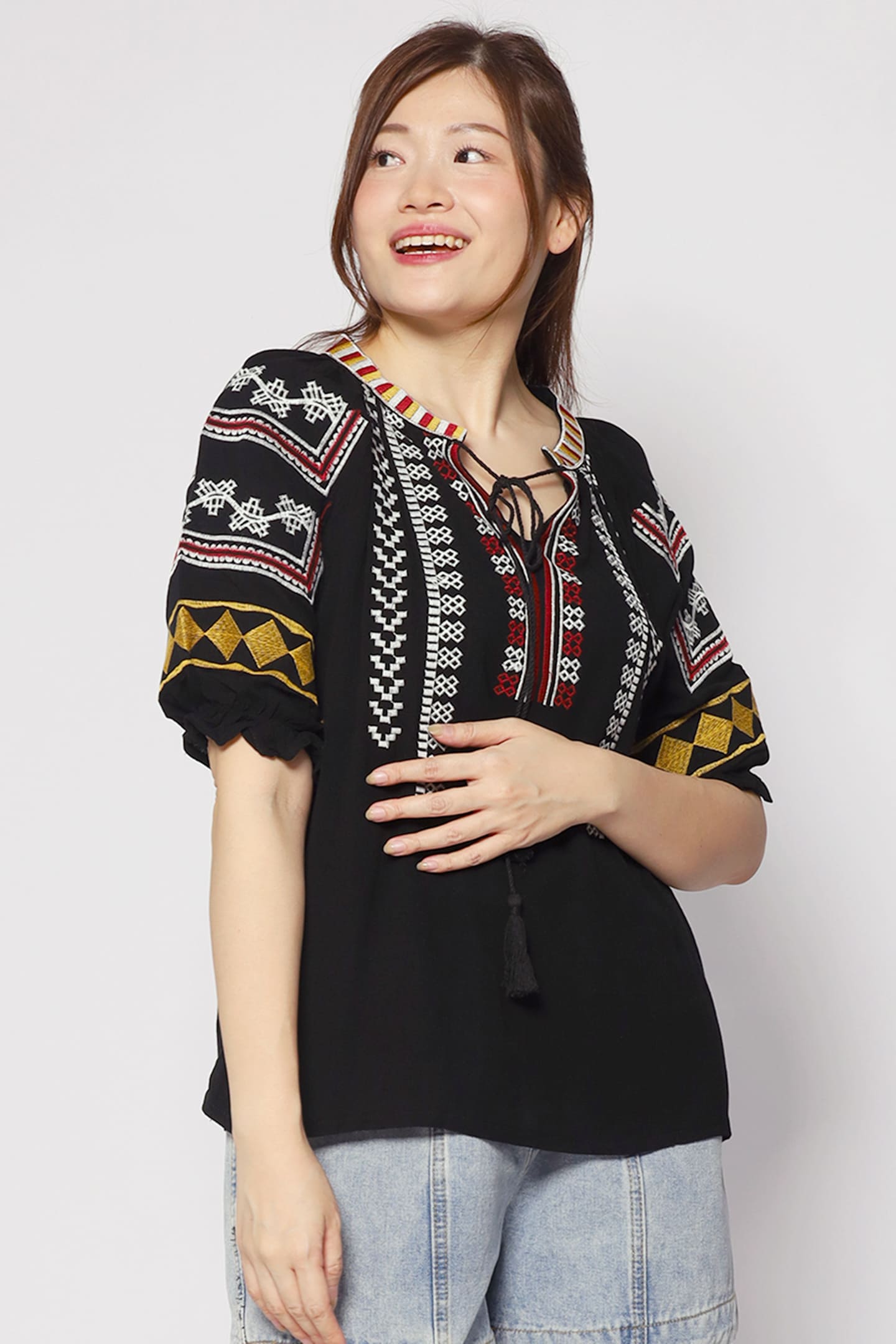 Hallie Boho Embroidered Top