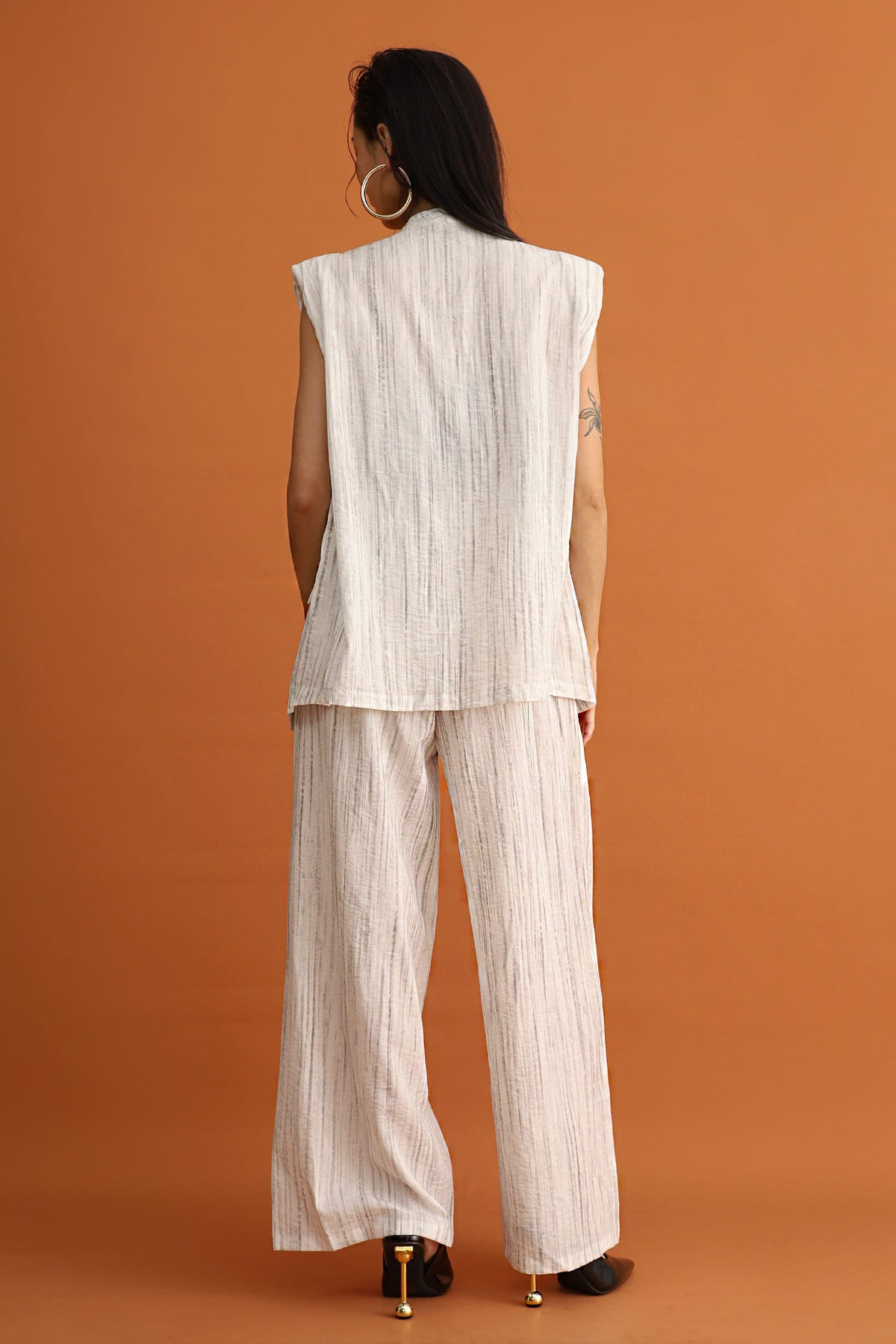 CHOSEN - Hana Belted Pinstripe Vest
