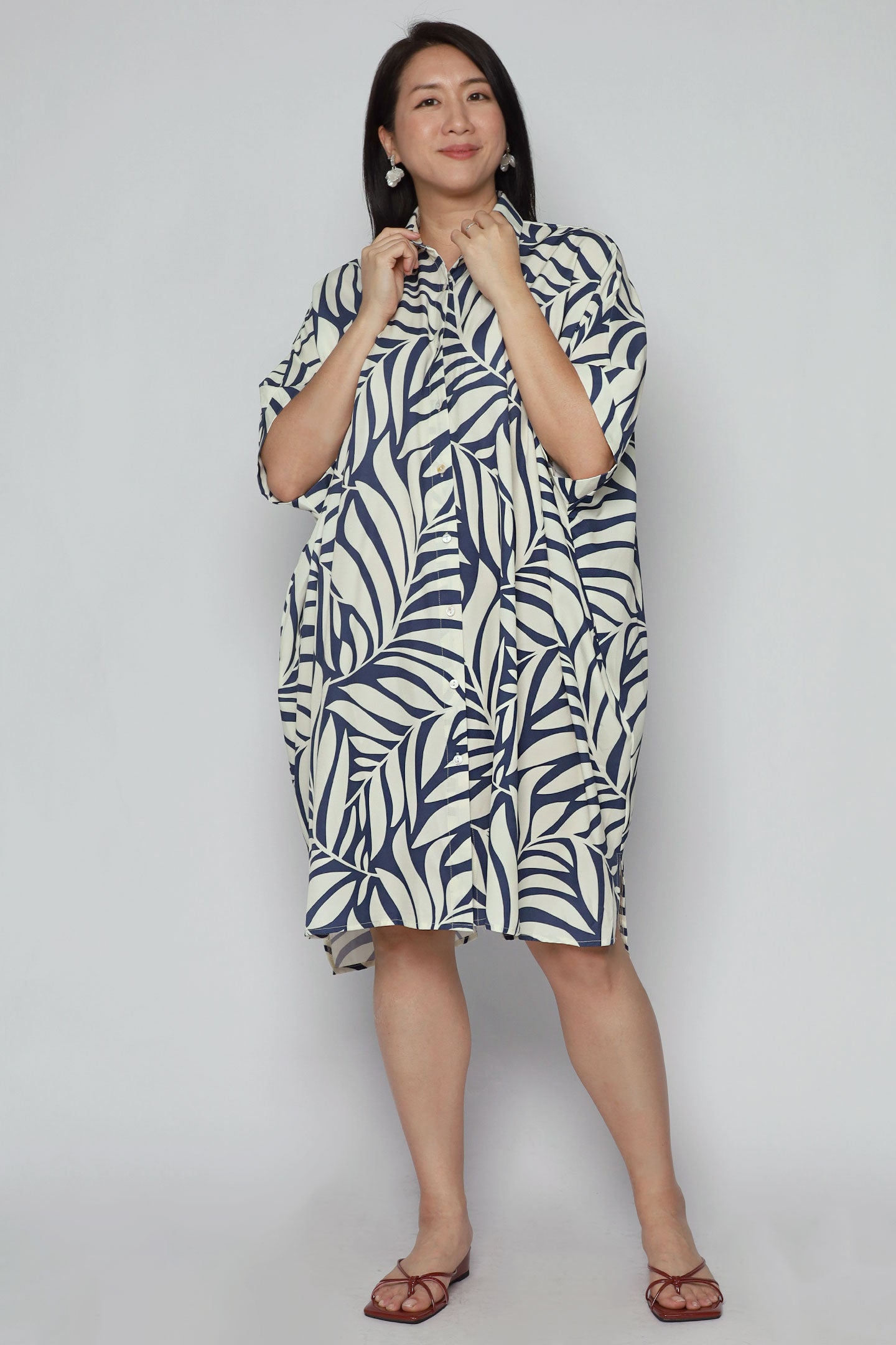 Hanhan Shirt Dress in Botanique Fern