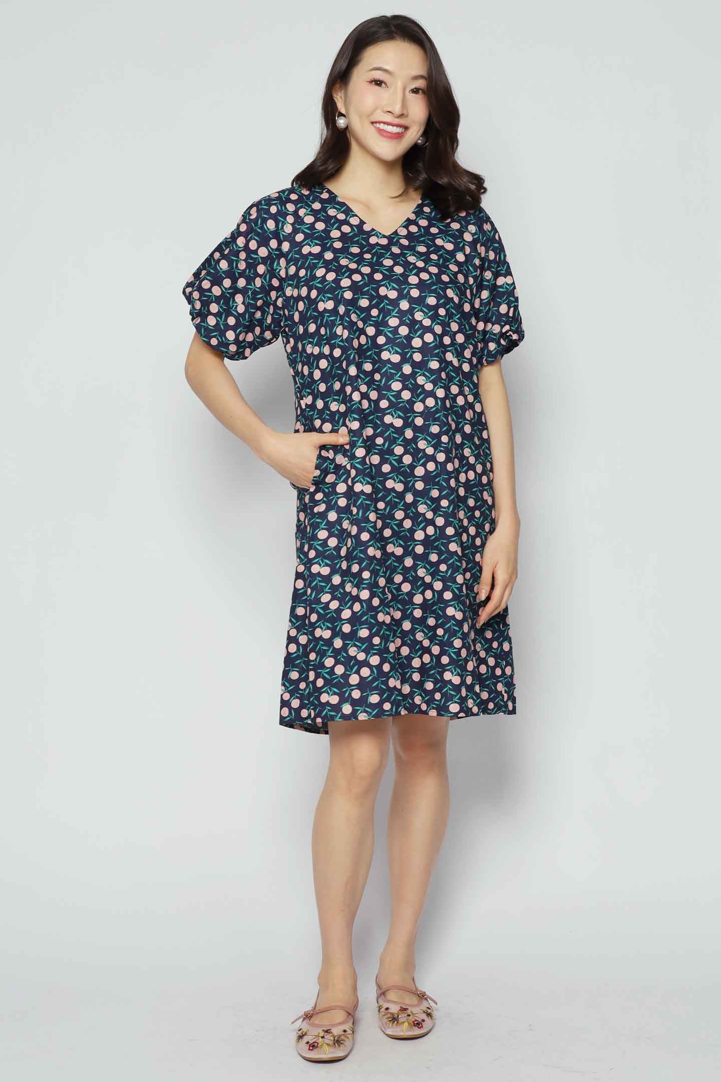 Haru Dress in Pink Cherry