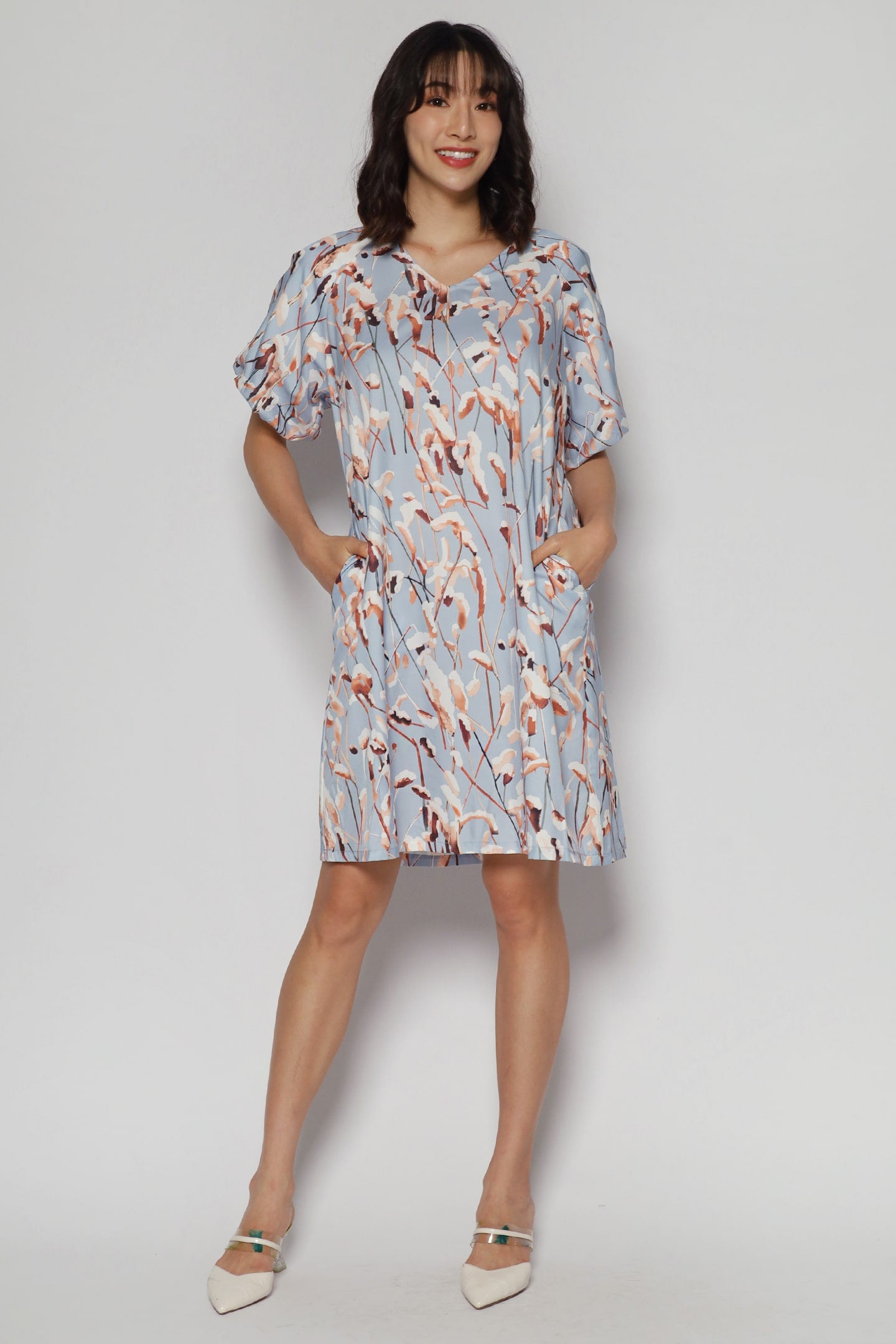 Haru Dress in Sweet Blue Floral